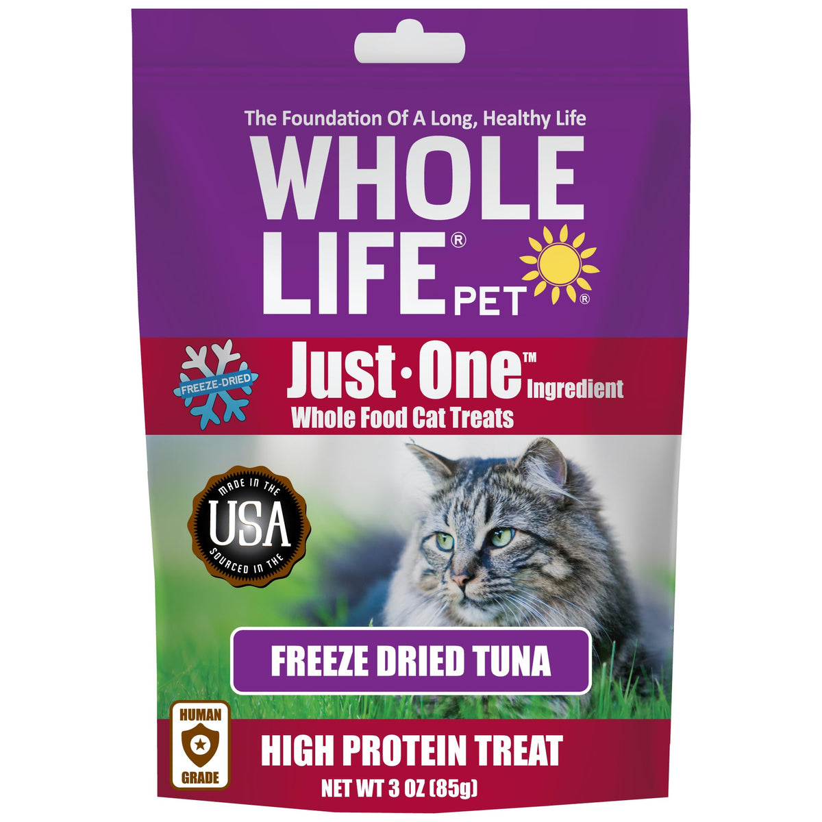 Whole Life Pet Just One Tuna Freeze Dried Cat Treats - Human Grade Cat Food Toppers, High Protein Cat Snacks, Cat Toppers For Fo