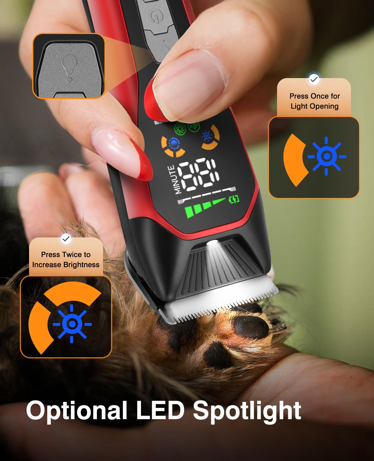 Lemulegu Cordless Electric Hair Clippers For Large Pets,Two-Speed Quiet Strong Motor Dog Grooming Kits With Wide Stainless Steel