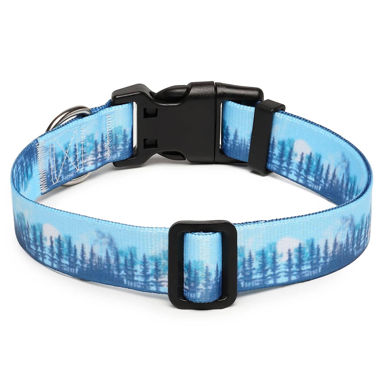 Mercano Adjustable Dog Collar - Special Design Patterns, Soft Nylon Comfortable Durable Pet Collar For Small Medium Large Dogs (M, Forest)