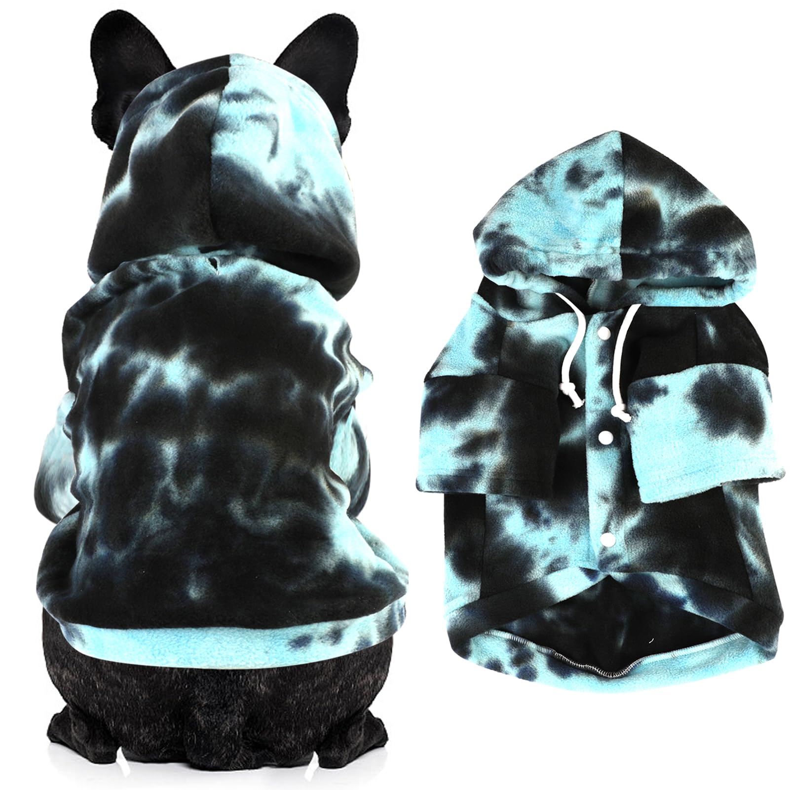 Mklhgty Tie Dye Dog Hoodie, Winter Coat For Small Dogs - Ultra-Soft Adjustable Warm Hood, Breathable Comfort Fabric For Daily Us