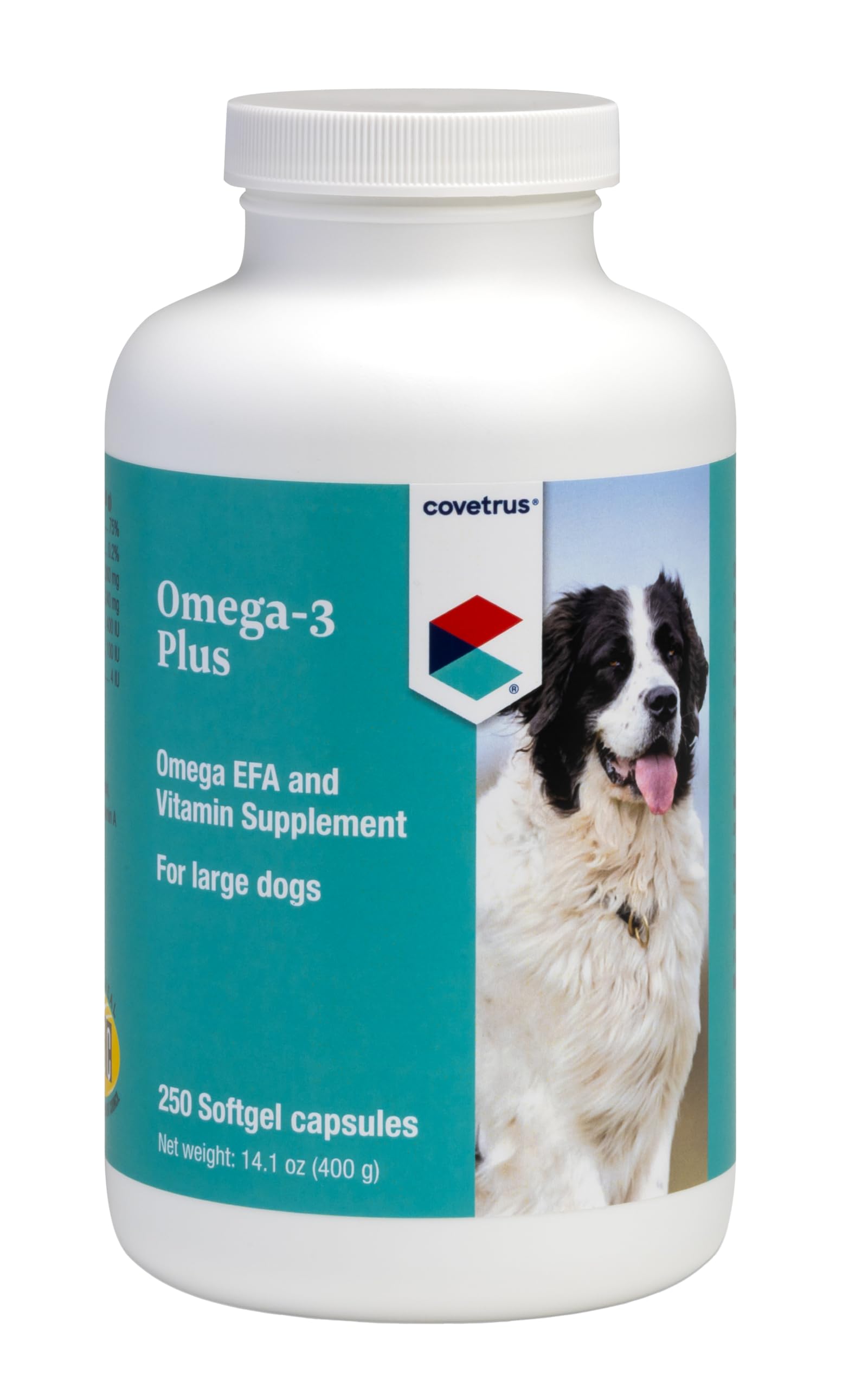 Covetrus Omega-3 Soft Gels for Large Dogs - Essential Fatty Acids with Vitamins A, E & D3 - Skin, Coat & Joint Supplement - 250 