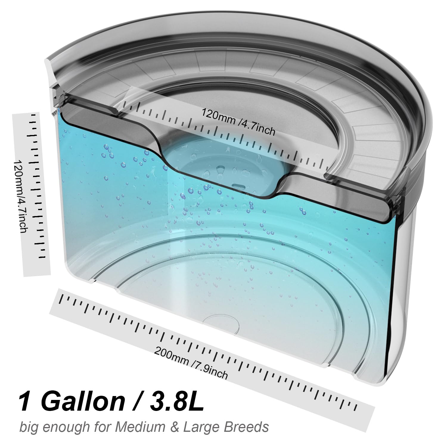 1Gallon Dog Water Bowl No Spill, 3.8L/128Oz Large Capacity, Spill Proof Dog Bowl Bpa-Free, No Splash Water Bowl With Non-Slip Base, Slobber Stopper Water Bowl For Messy Drinkers [Anti Digging Lip]