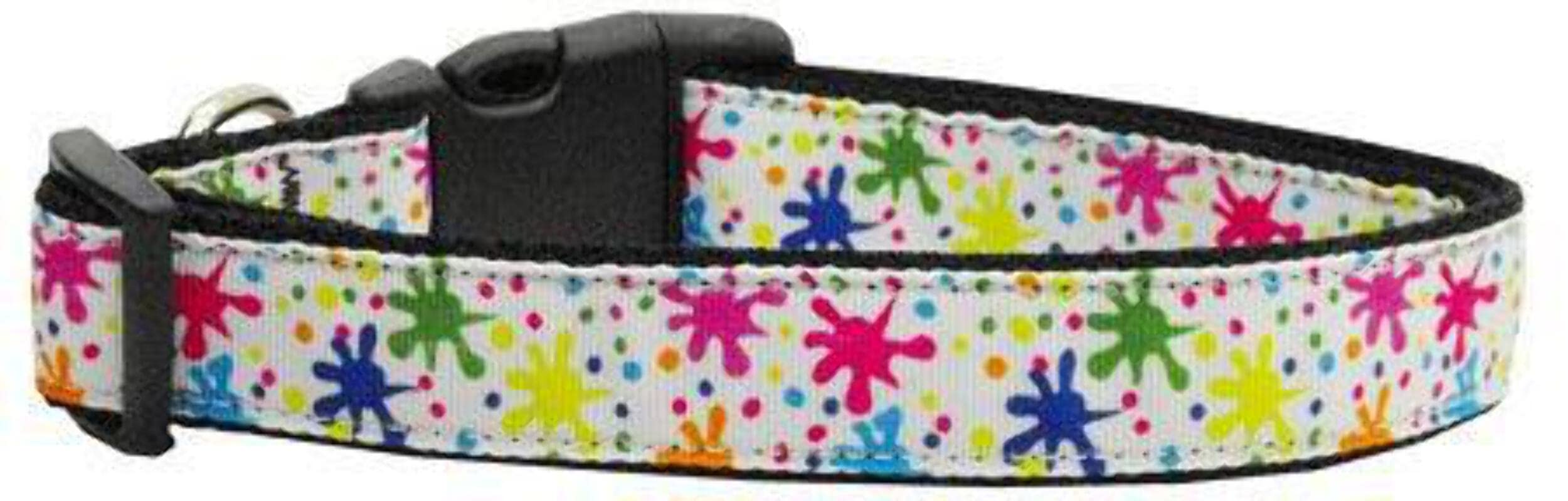 Pet Dog & Cat Nylon Collar or Leash, &quot;Splatter Paint&quot; XL Collar