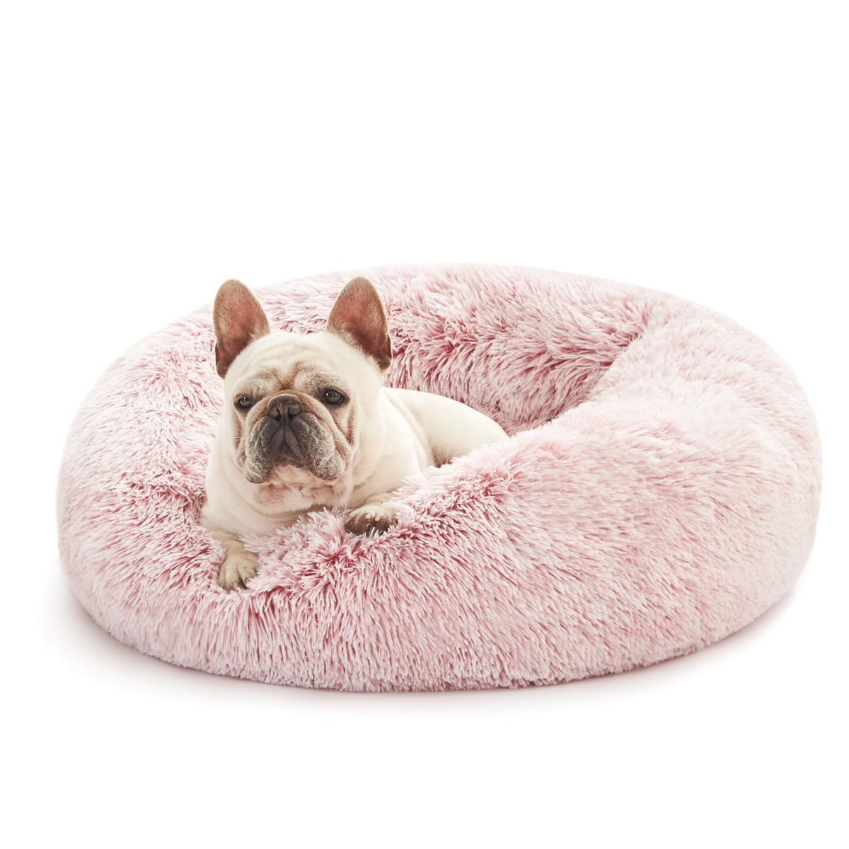 Love'S Cabin 20In Cat Beds For Indoor Cats - Cat Bed With Machine Washable, Waterproof Bottom - Fluffy Dog And Cat Calming Cushion Bed For Joint-Relief And Sleep Improvement, Pink