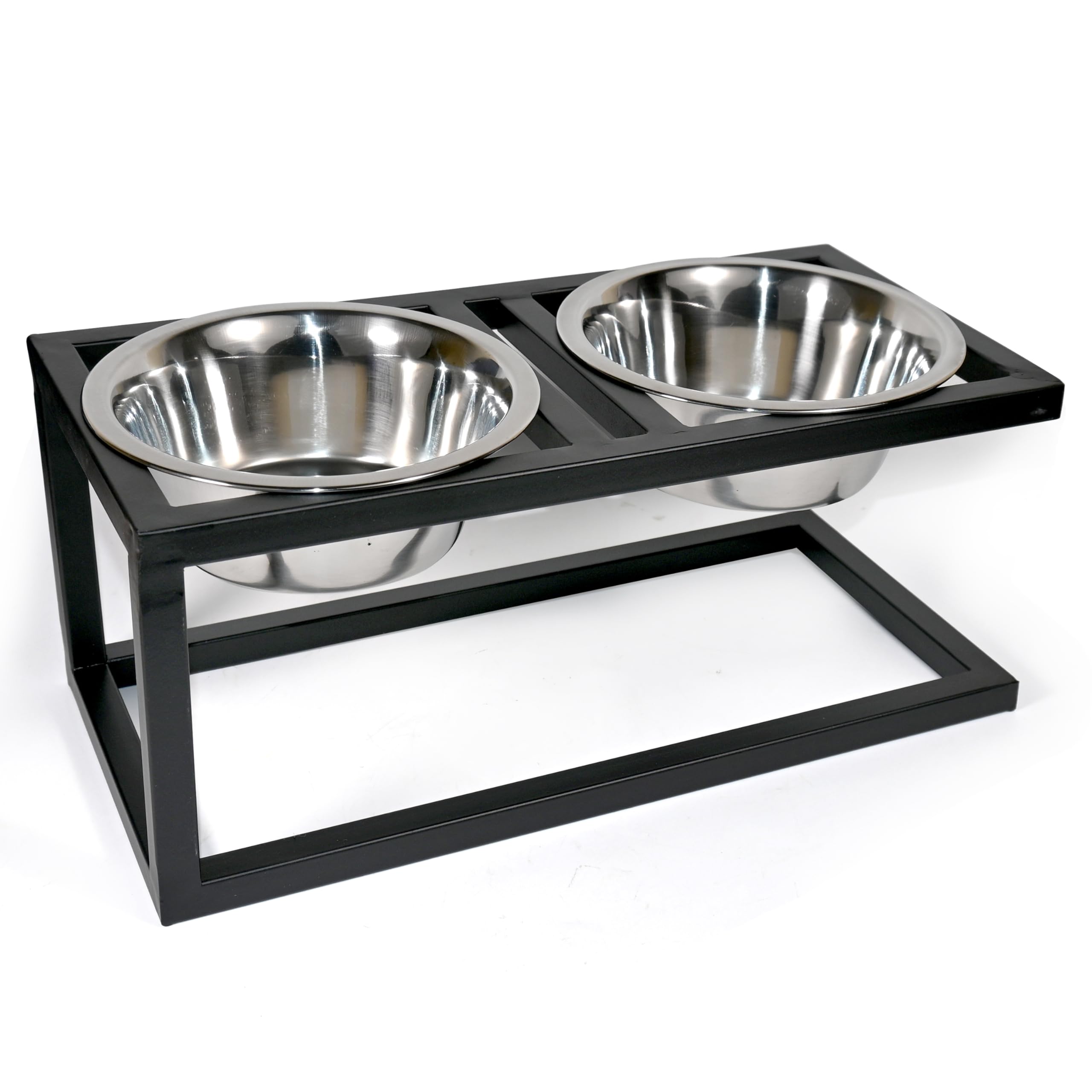 Home Bargains Wrought Iron Dog Bowl Stand Collection Diner For Dogs And Cats Stainless Steel Food And Water Bowls With Iron Stan
