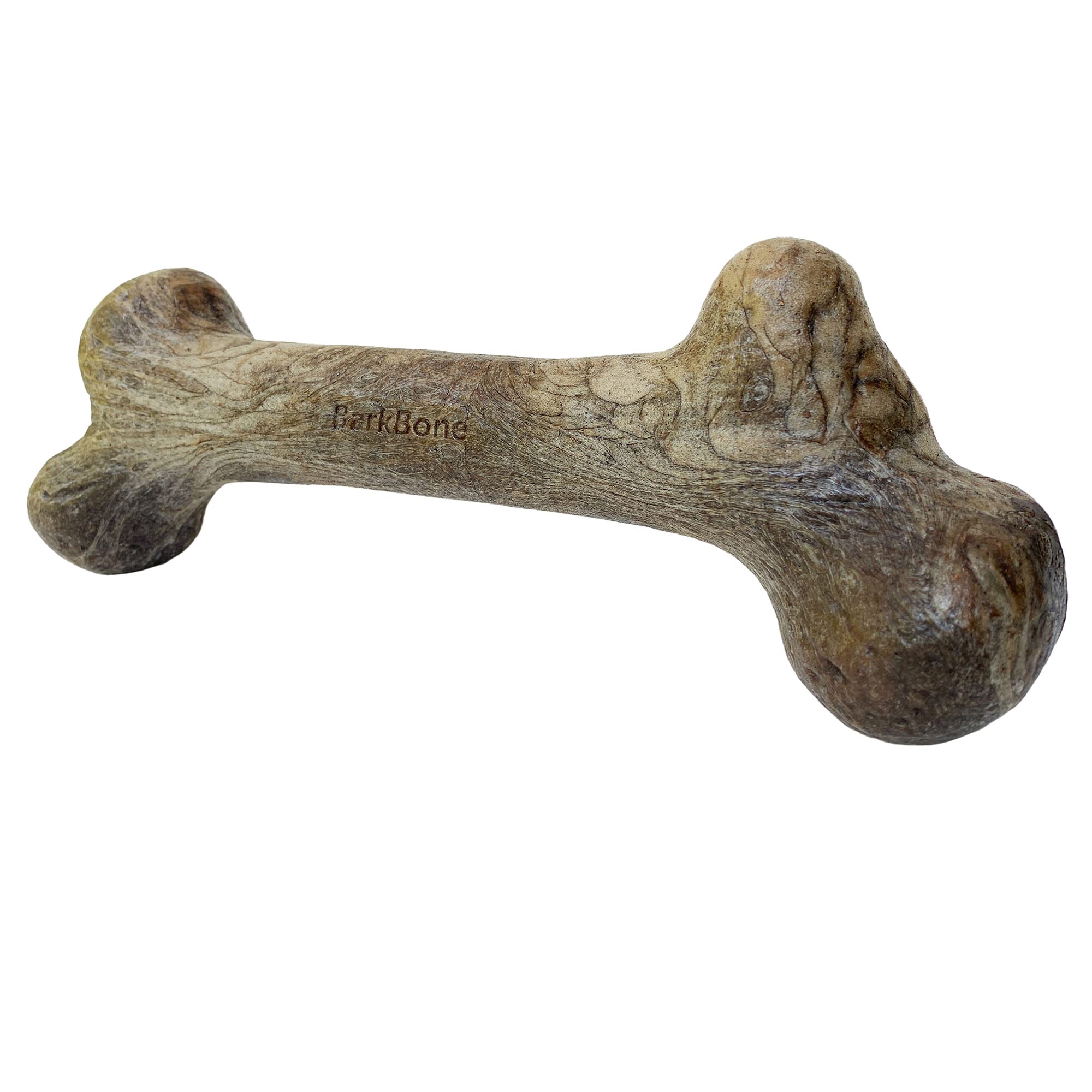 Pet Qwerks Dinosaur BarkBone - Wood Dog Bone for Moderate Chewers - Peanut Butter Flavor - 9.75