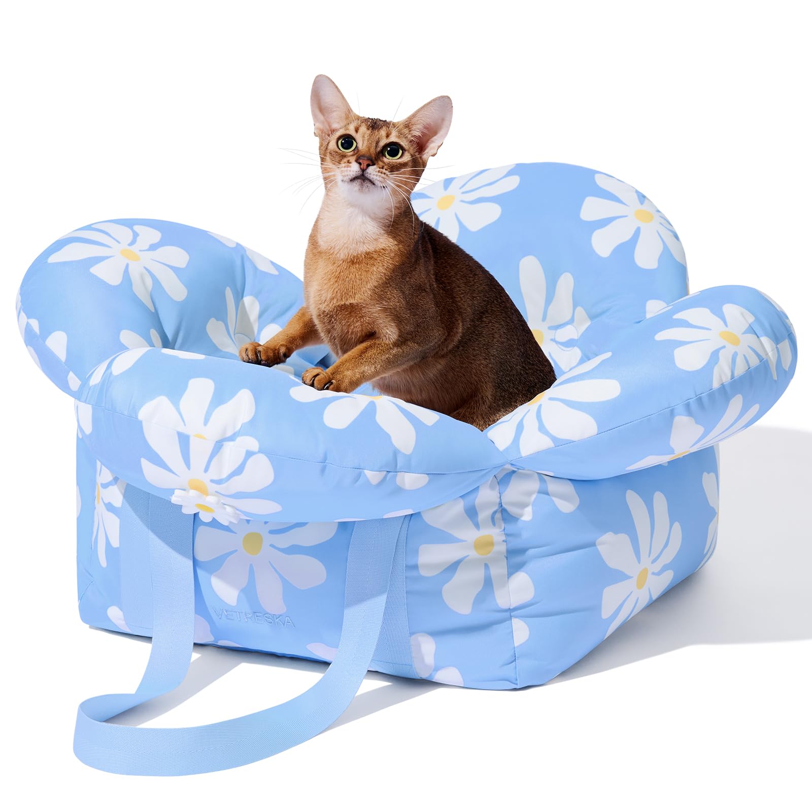 Vetreska Pet Car Seat For Small Dogs - Washable Cat Carrier For Car Seat Portable Puppy Dog Bed, Pet Travel Carrier Bed With Saf