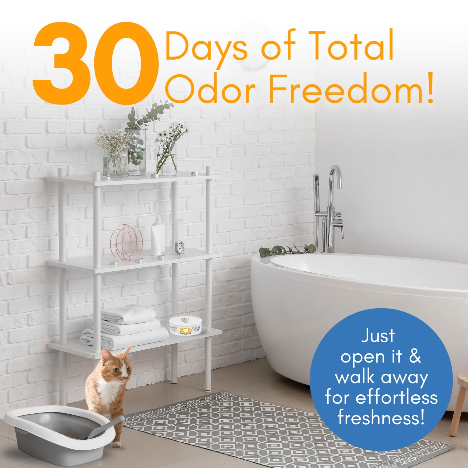 Litter Box Magic Cat Litter Deodorizer Jar (Orange Scent, 16 Oz, Pack Of 2) - Cat Litter Odor Control Gel In A Jar - Cat Litter