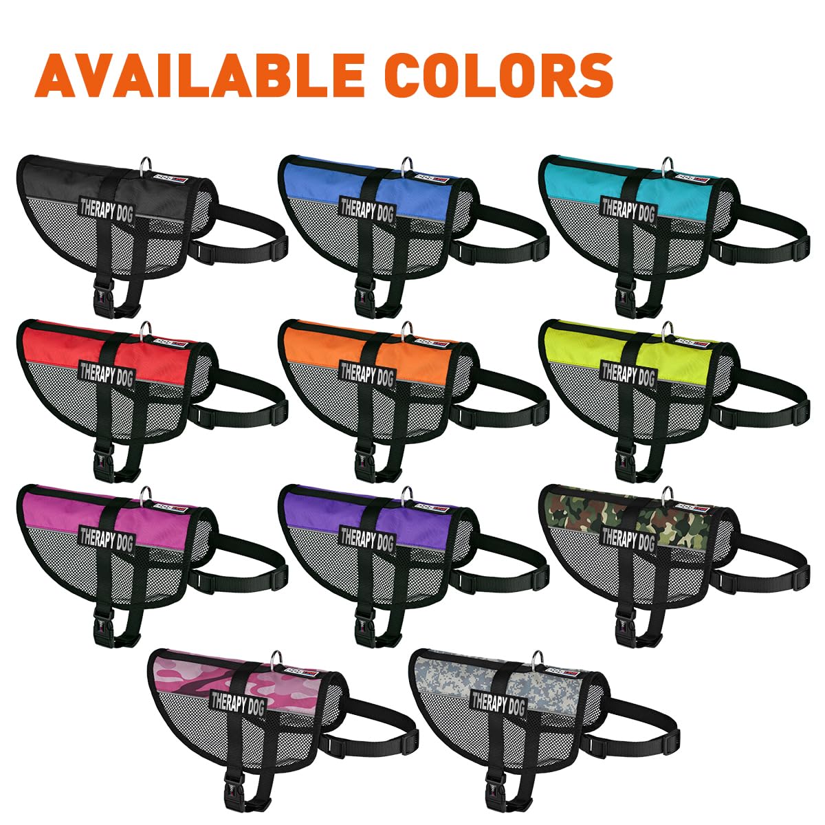 Dogline Maxaire Multi-Purpose Mesh Vest For Dogs And 2 Removable Therapy Dog Patches, Medium, Blue