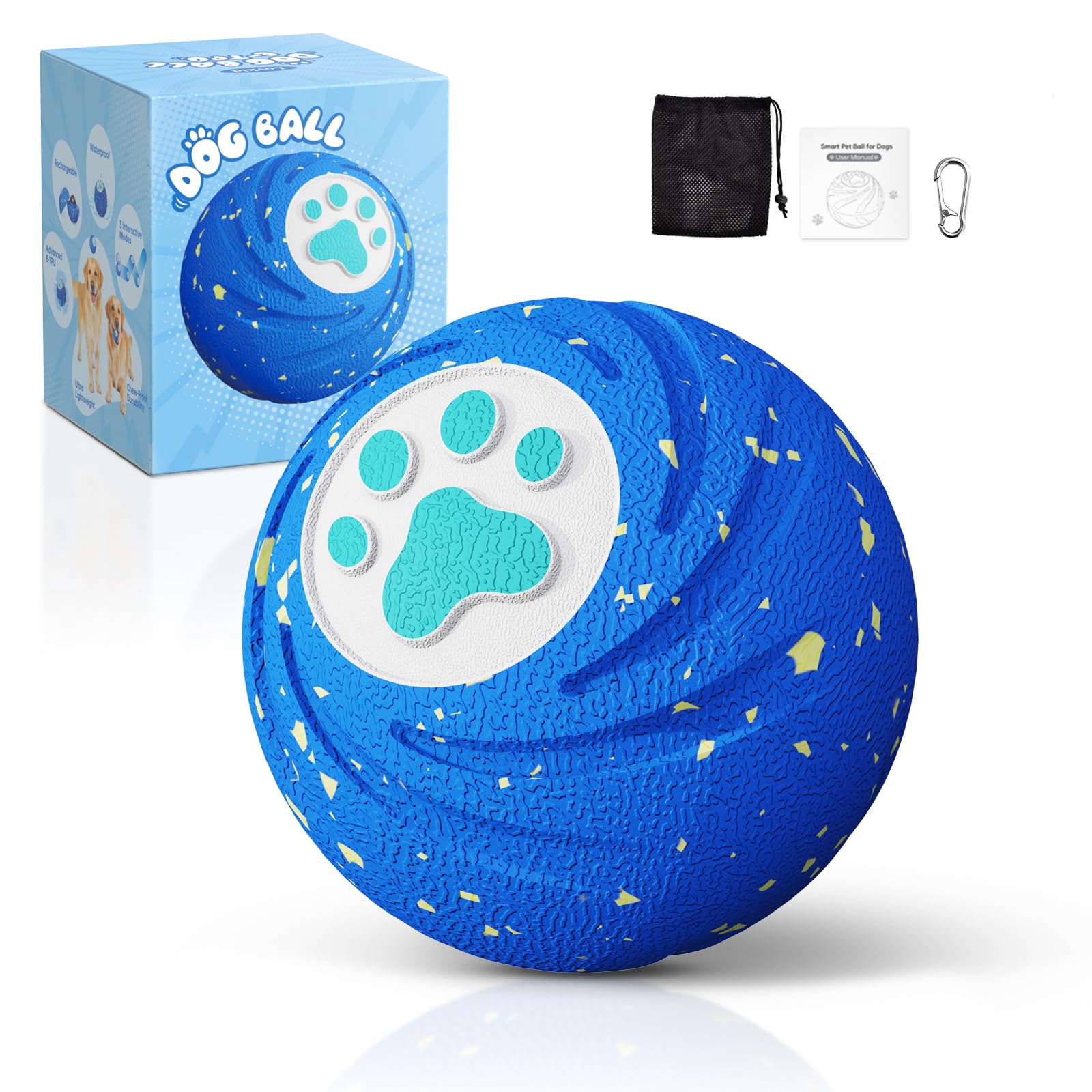 Lovkid Smart Interactive Dog Toys Ball - Durable E-TPU Material for Aggressive Chewers, 3 Play Modes to Keep Them Busy, Pet Gift