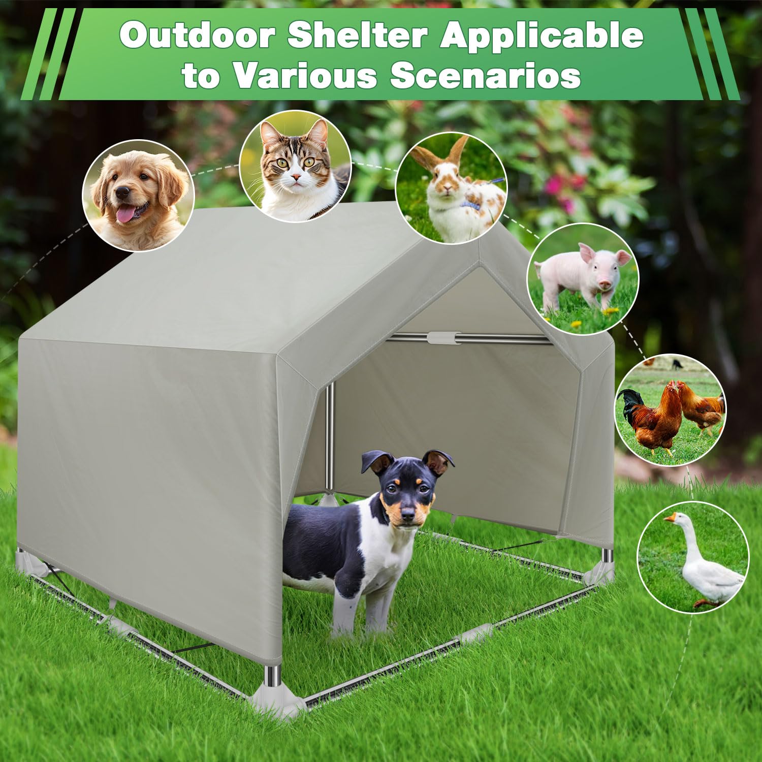 Dog Shade Shelter Outdoor Medium Tent Dog House For Medium Dogs, Outdoor Dog Tent, Outside Sun Rain Canopy Pet House For Cats, R
