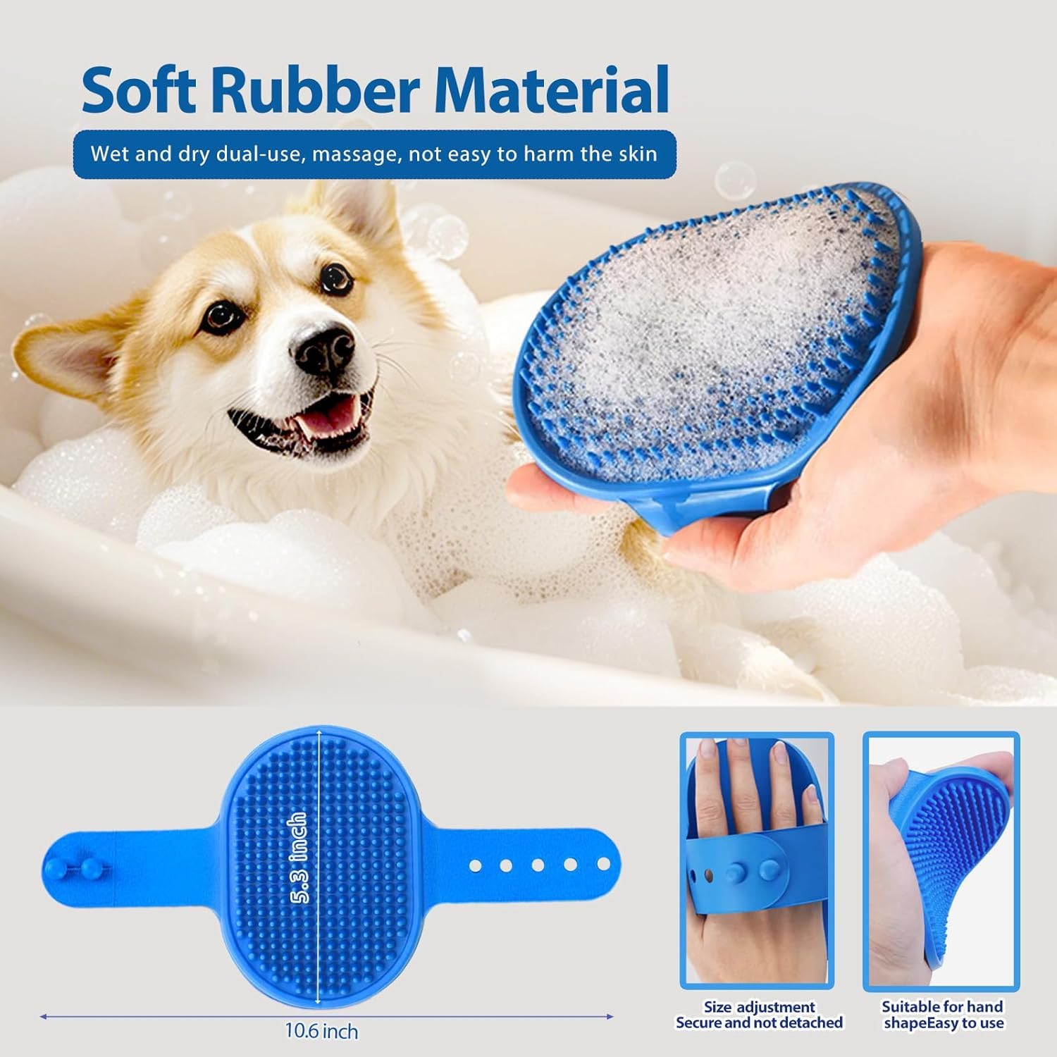 4 Pack Pet Grooming Kit - Deshedding Rake, Fine Tooth Comb, Grooming Gloves & Bath Brush for Dogs,Cats and Horses - Skin Friendl