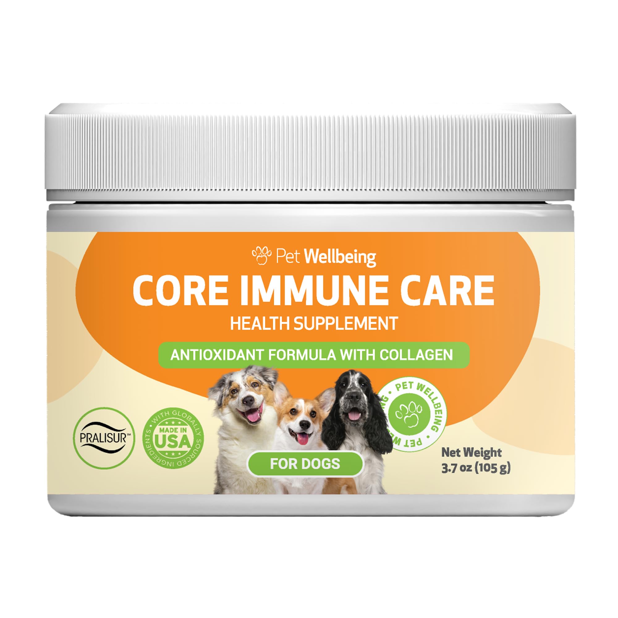 Pet Wellbeing Core Immune Care for Dogs - Daily Antioxidant Support for Pets of All Ages - Veterinarian Formulated Holistic Immu