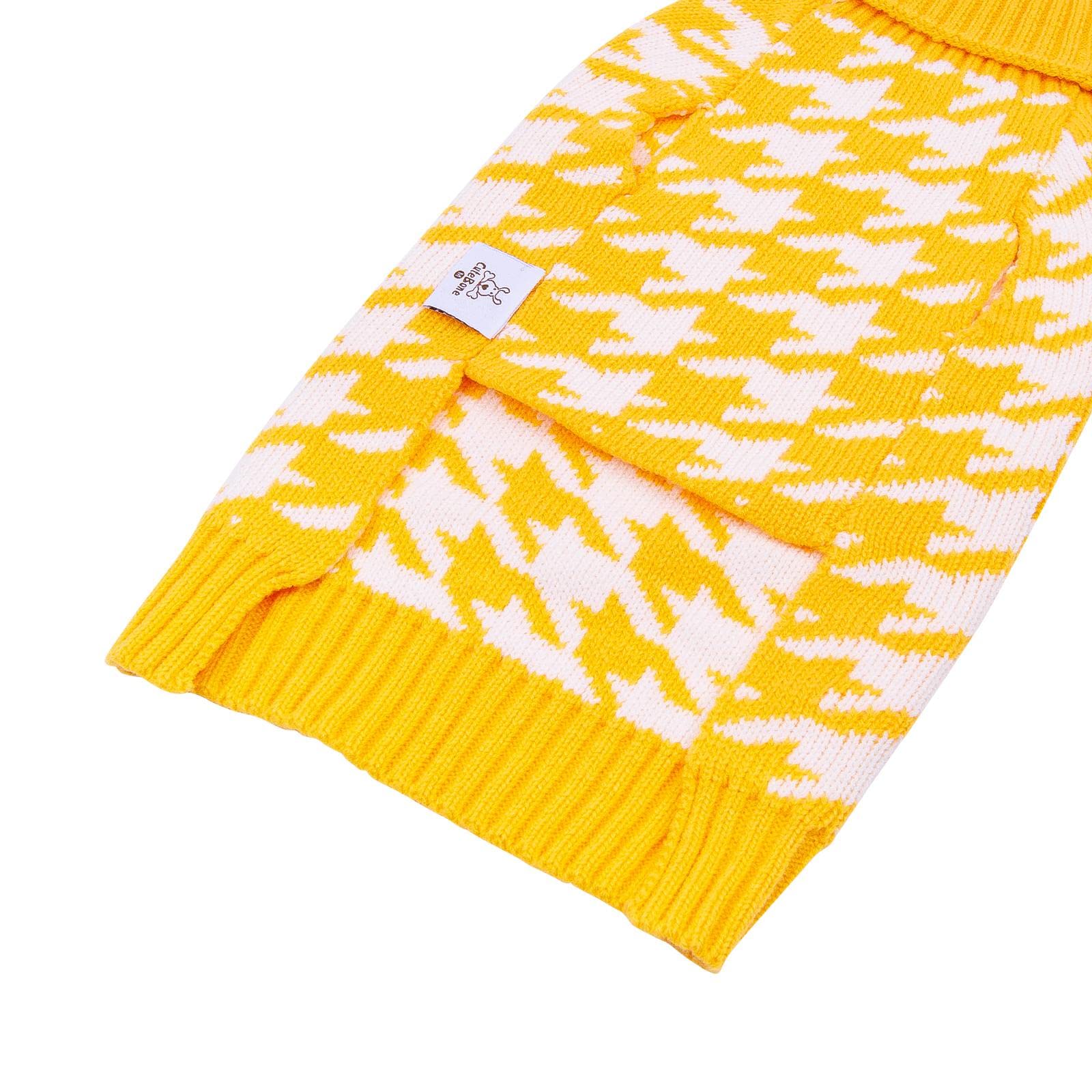 Cutebone Turtleneck Dog Sweater For Small Dogs Houndstooth Pet Winter Clothes Pullover Sweater Cat Clothes,(Medium)