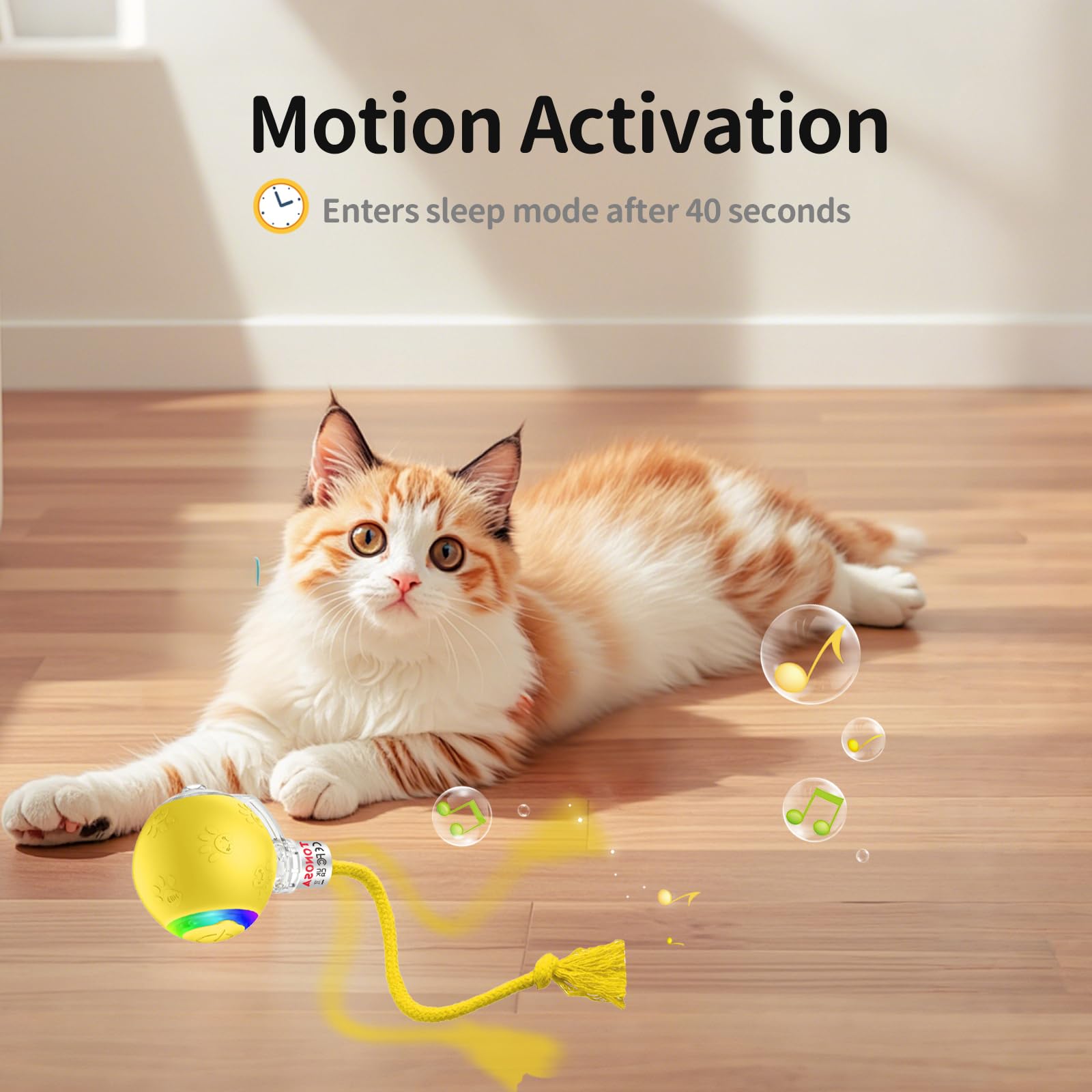 Tonosa Interactive Cat Toys For Bored Indoor Adult Cats. Motion Activated, Rgb Lighting, 3 Motion Modes. Kitten Toys For Indoor