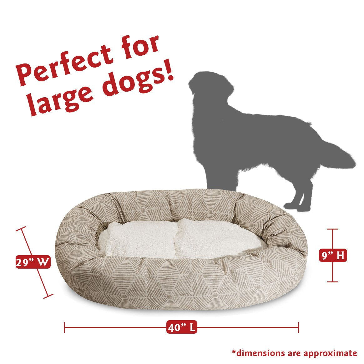 Majestic Pet 40' Charlie Beige Metallic Sherpa Bagel Bed