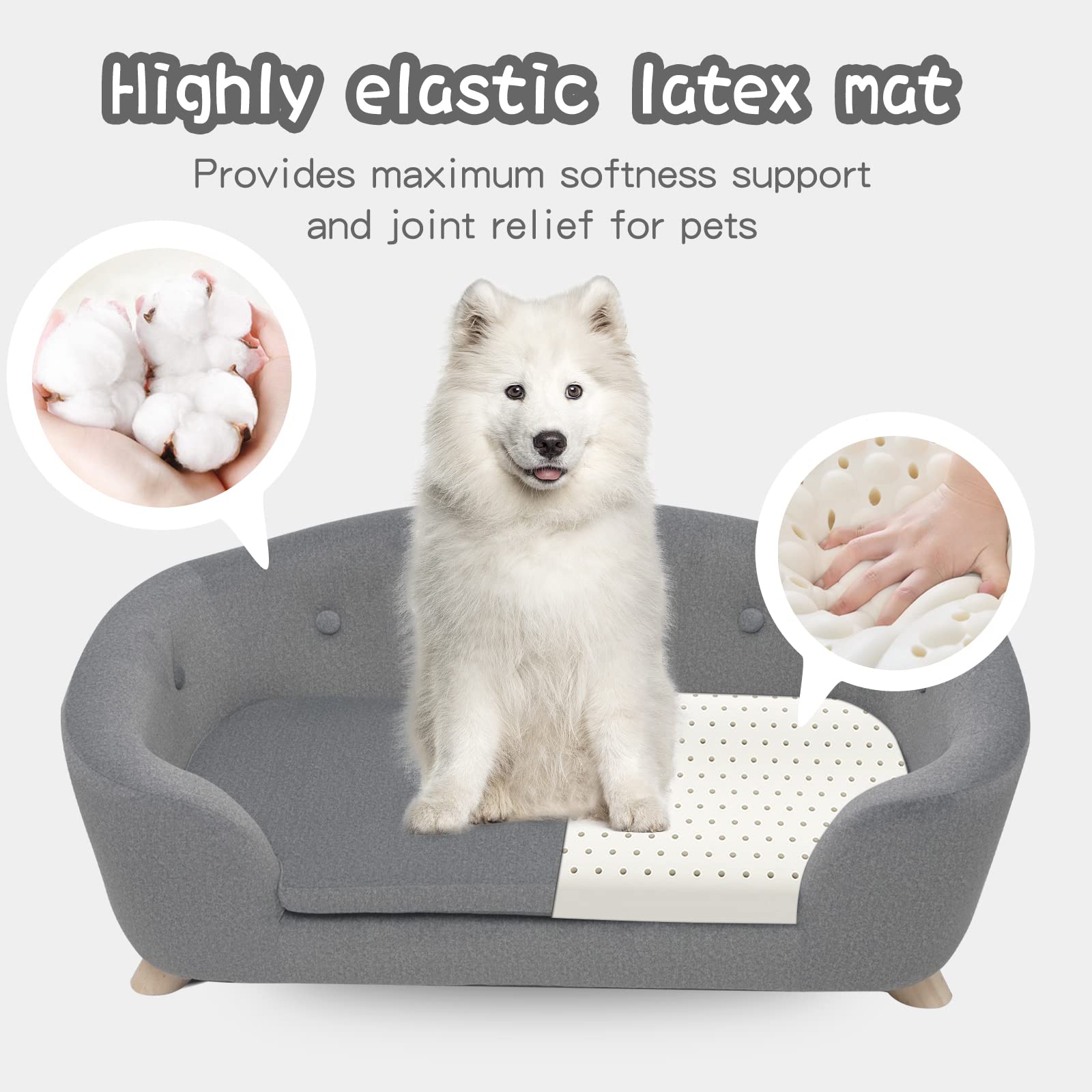 Shavi Large Cat Sofa, 35'' Wide Dog Couch For Large And Medium Cats Dogs, Low Back Pet Sofa With Washable Cushion, Luxury Velvet