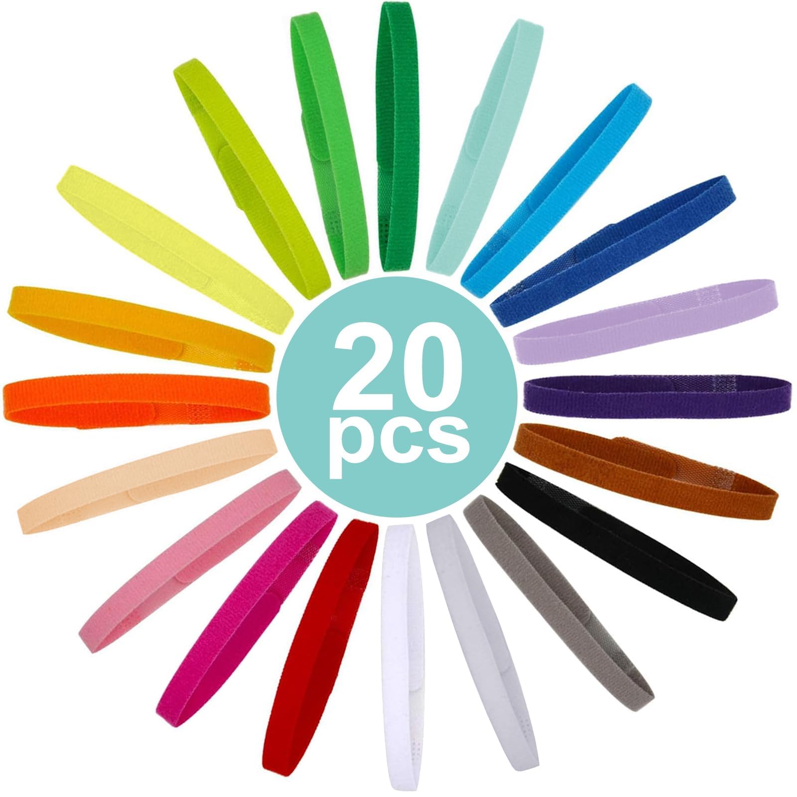 Febsnow 20Pcs Puppy Whelping Collars 9 Inch Newborn Pet Collars Double-Sided Soft Adjustable Id Bands Puppy Id Collars For Newbo