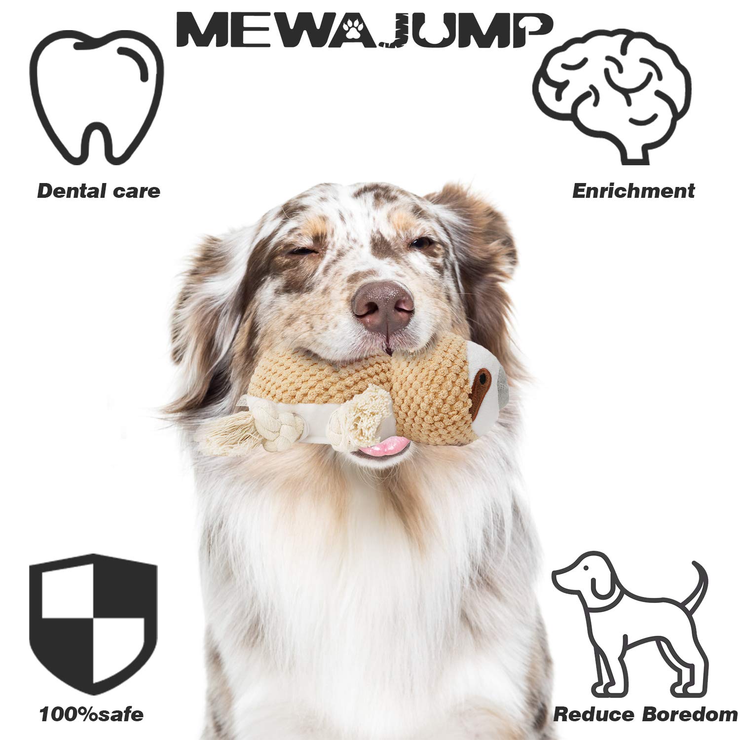 Mewajump Plush Dog Toys,Squeaky Dog Toys For Small Dog,Interactive Dog Toys Dog Chew Toys With Squeakers,Cute Soft Puppy Toys Fo