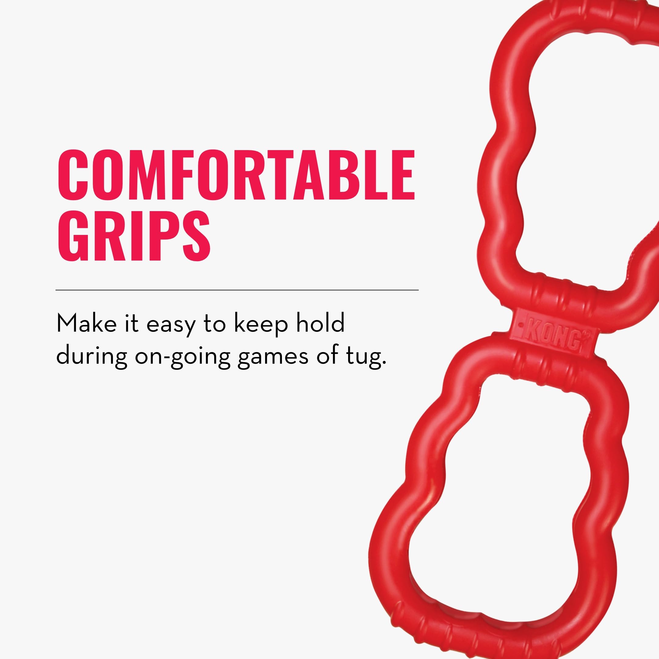 Kong Tug Toy - Dog Supplies For Tug Of War - Natural Rubber Dog Toy For Outdoor & Indoor Playtime - For Medium/Large Dogs