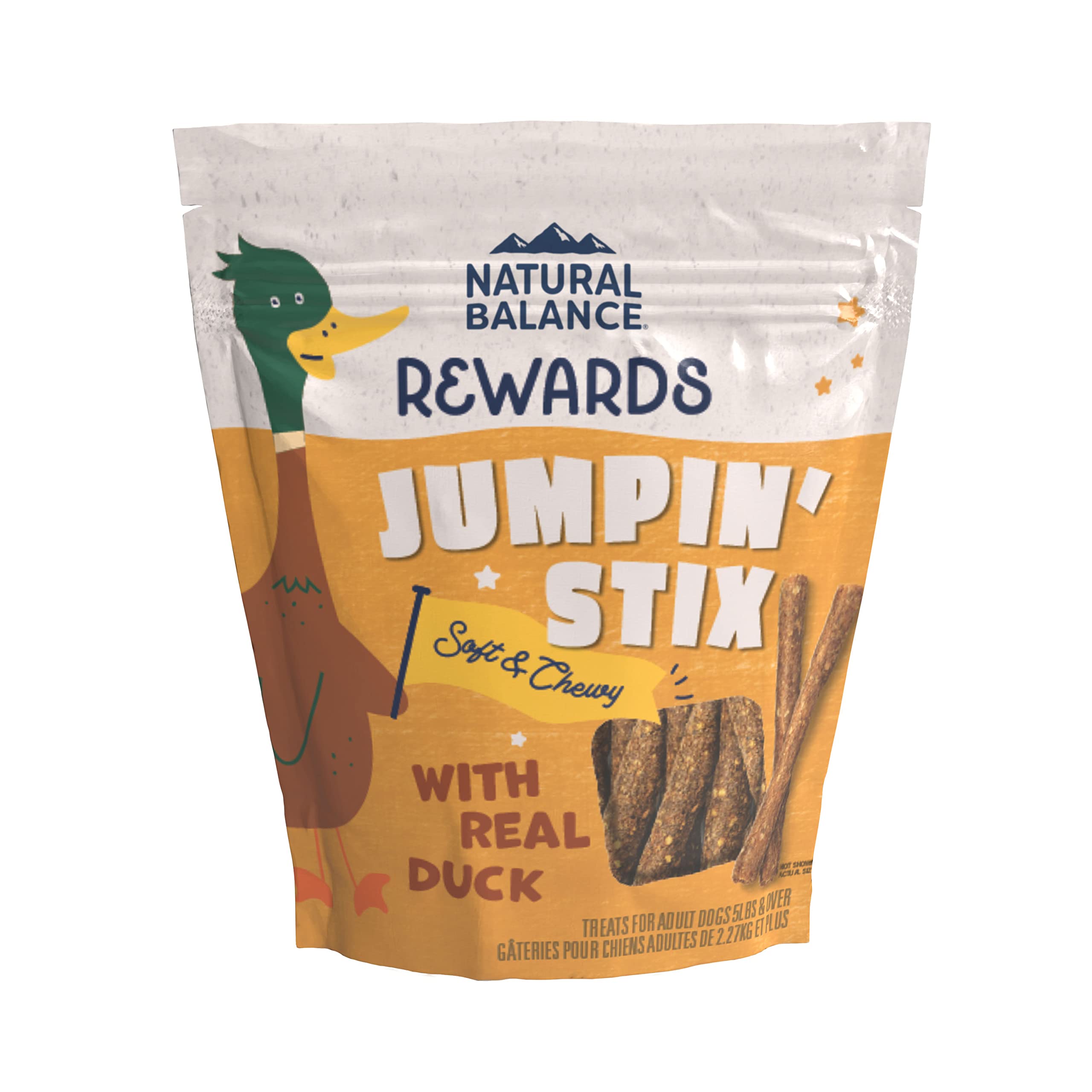 Natural Balance Limited Ingredient Rewards Jumpin Stix, Grain-Free Dog Treats for Adult Dogs of All Breeds, Duck Recipe, 10 Oun
