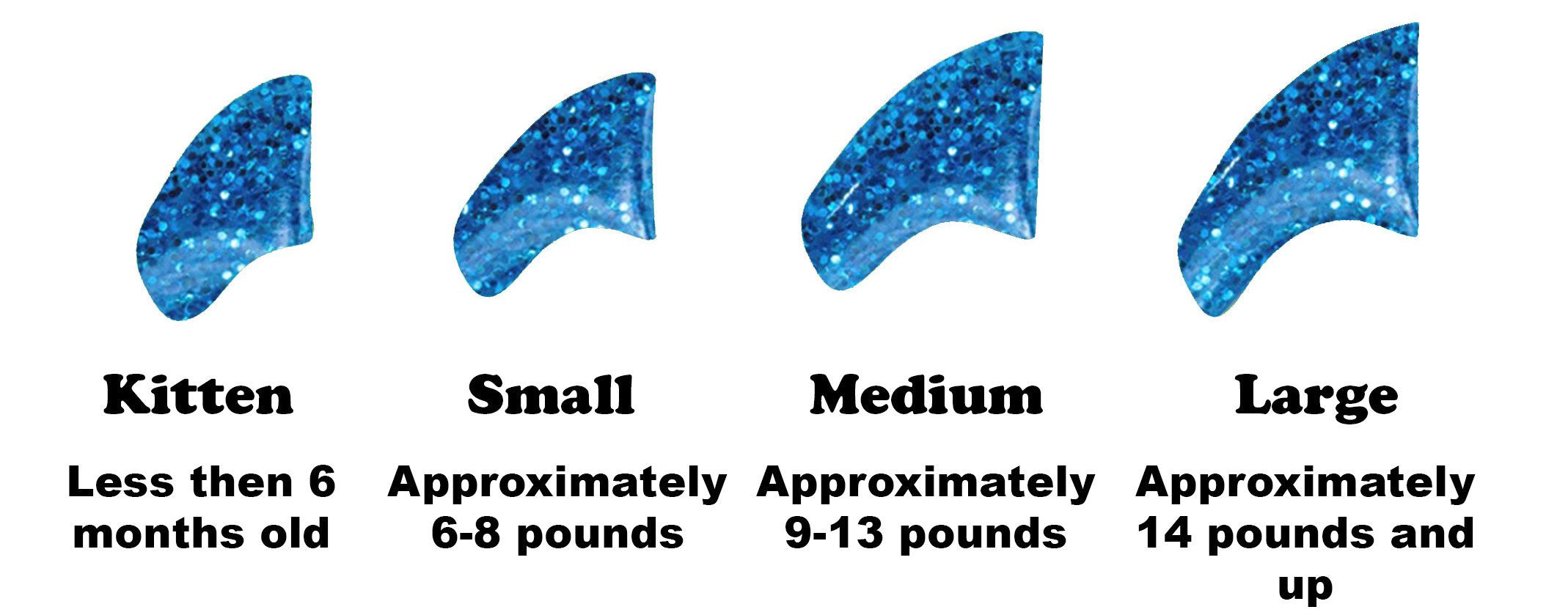 Purrdy Paws 40 Pack Soft Nail Caps for Cat Claws Blue Glitter Medium