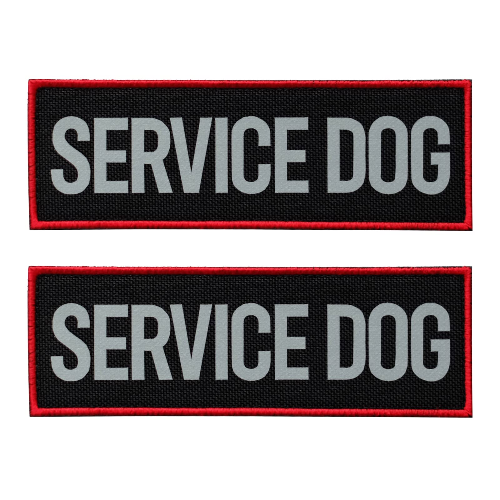 FITZNORA 2 Pcs Reflective Service Dog Patch Set with Hook and Loop Fastener, Embroidered Border with Printed Letters Patch for D