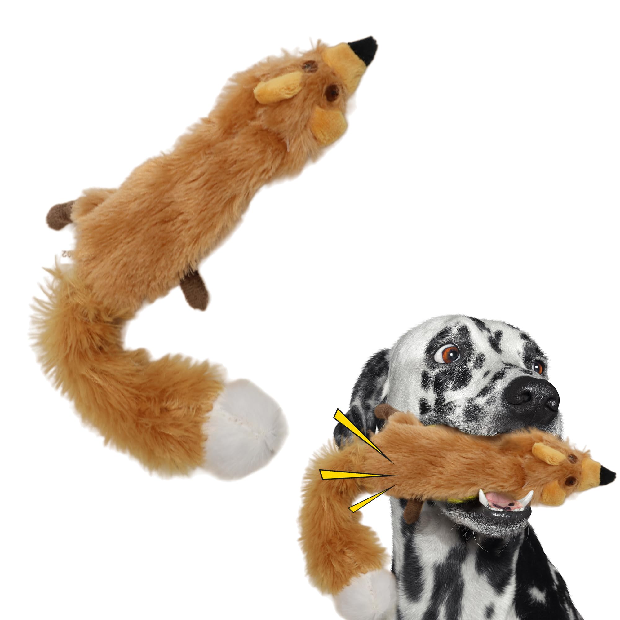 Spot Skinneeez | Stuffless Dog Toy With Squeaker For All Dogs | Tug-Of-War Toy For Small And Large Breeds | 23'' | Fox Design | 
