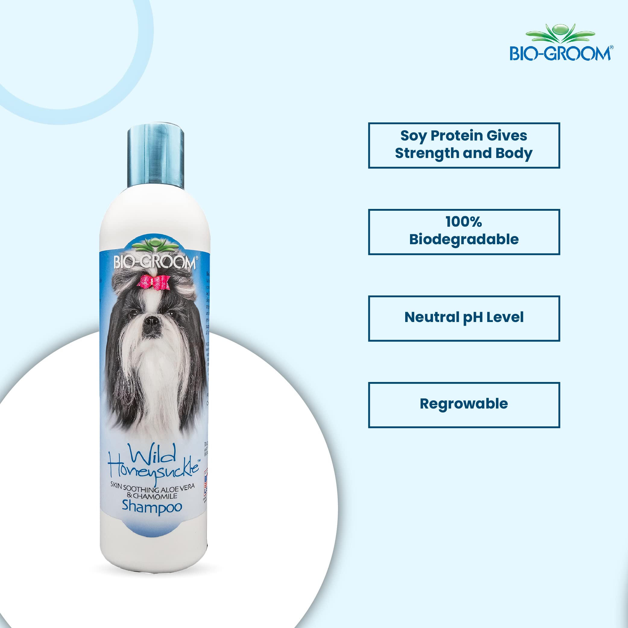 Bio-Groom Wild Honeysuckle Dog Shampoo - Natural Scent Pet Shampoo, Aloe Vera, Chamomile, Cat & Dog Bathing Supplies, Puppy Wash