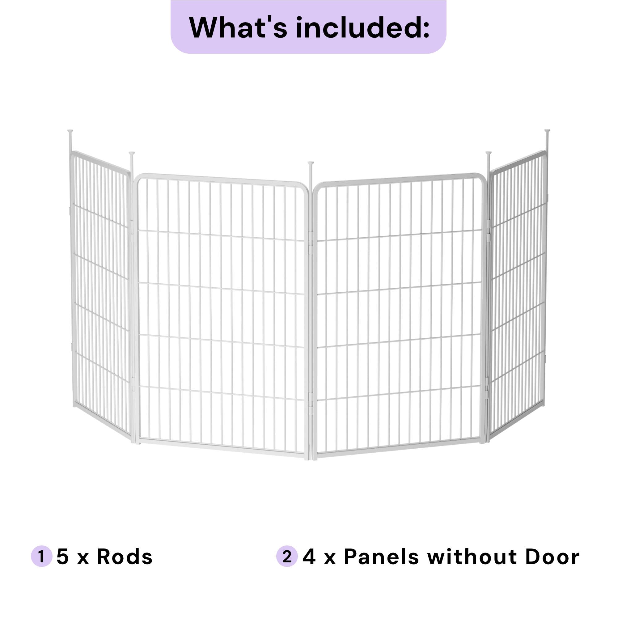 Sunsgrove Indoor Dog Playpen With Wider Door, 24 Inch 4 Panels Non Slip Dog Pen Indoor, Anti Rust Dog Fence, Free And Safe Play,