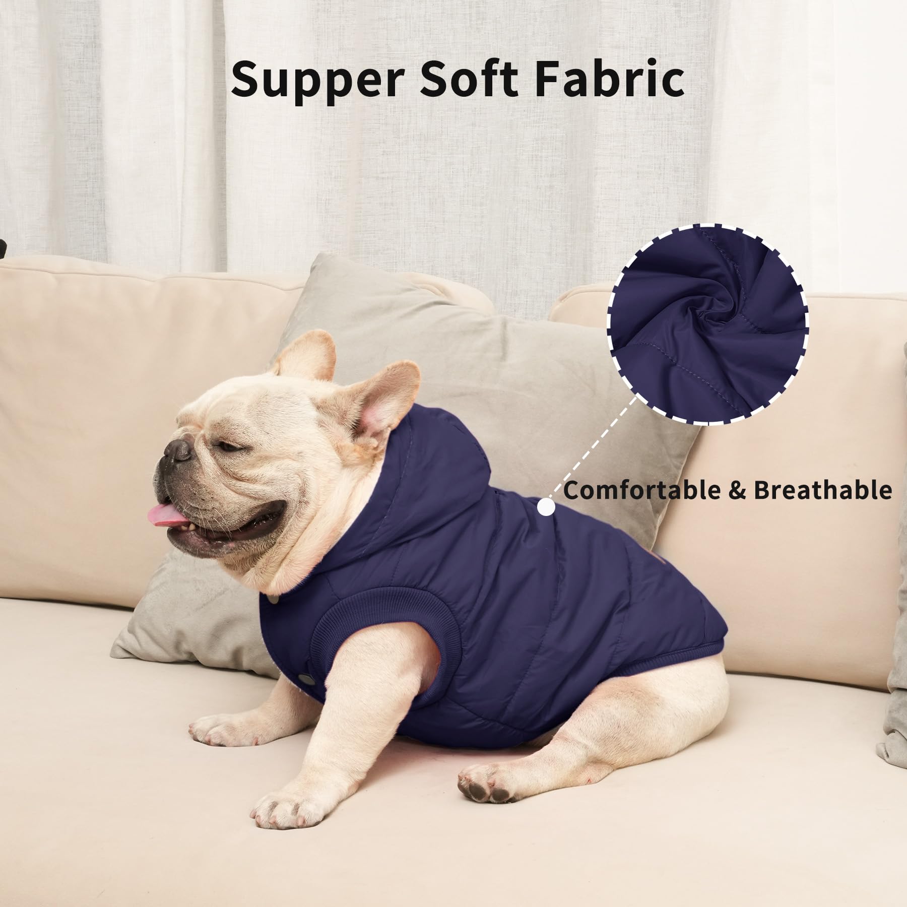 Vecomfy Fleece Lining Dog Hoodie With Harness Built In,Extra Warm Medium Dog Jacket In Winter Doggie Coats With Hooded,Light Pink L