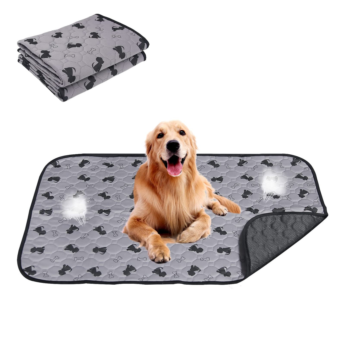 Baodan Reusable Puppy Pads Washable Pee Pads For Dogs, Super Absorbent Waterproof Dog Training Pads, Non Slip Dog Whelping Pee Pads - 2 Pack 36” X 41”
