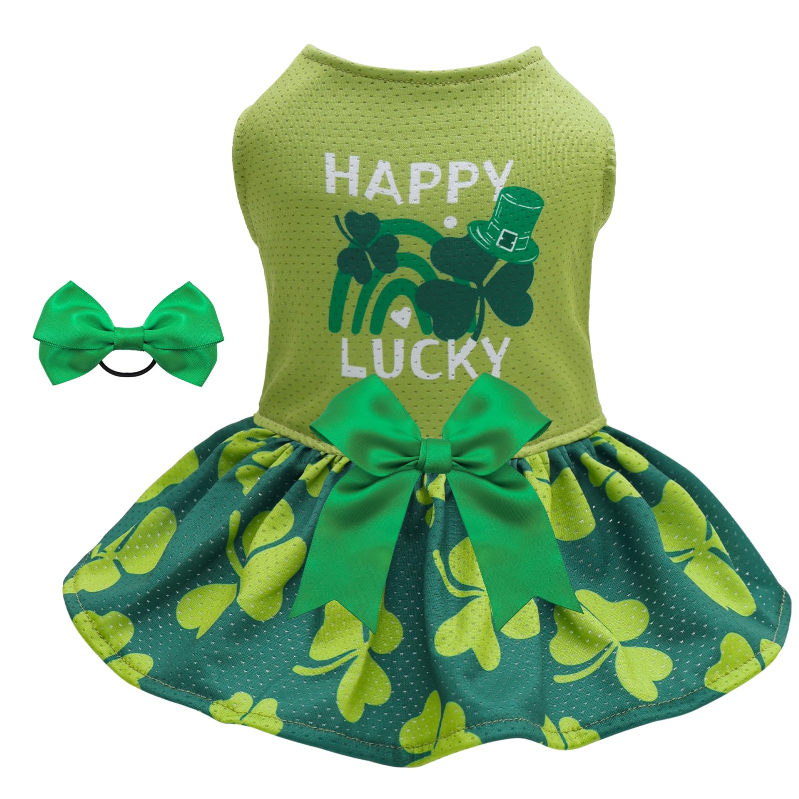 Cutebone Dog Mesh Dress St.Patrick'S Day Puppy Sundress Pet Outfit Summer Fashion For Small Dogs Girl Cat Clothes Bf42Xs-D