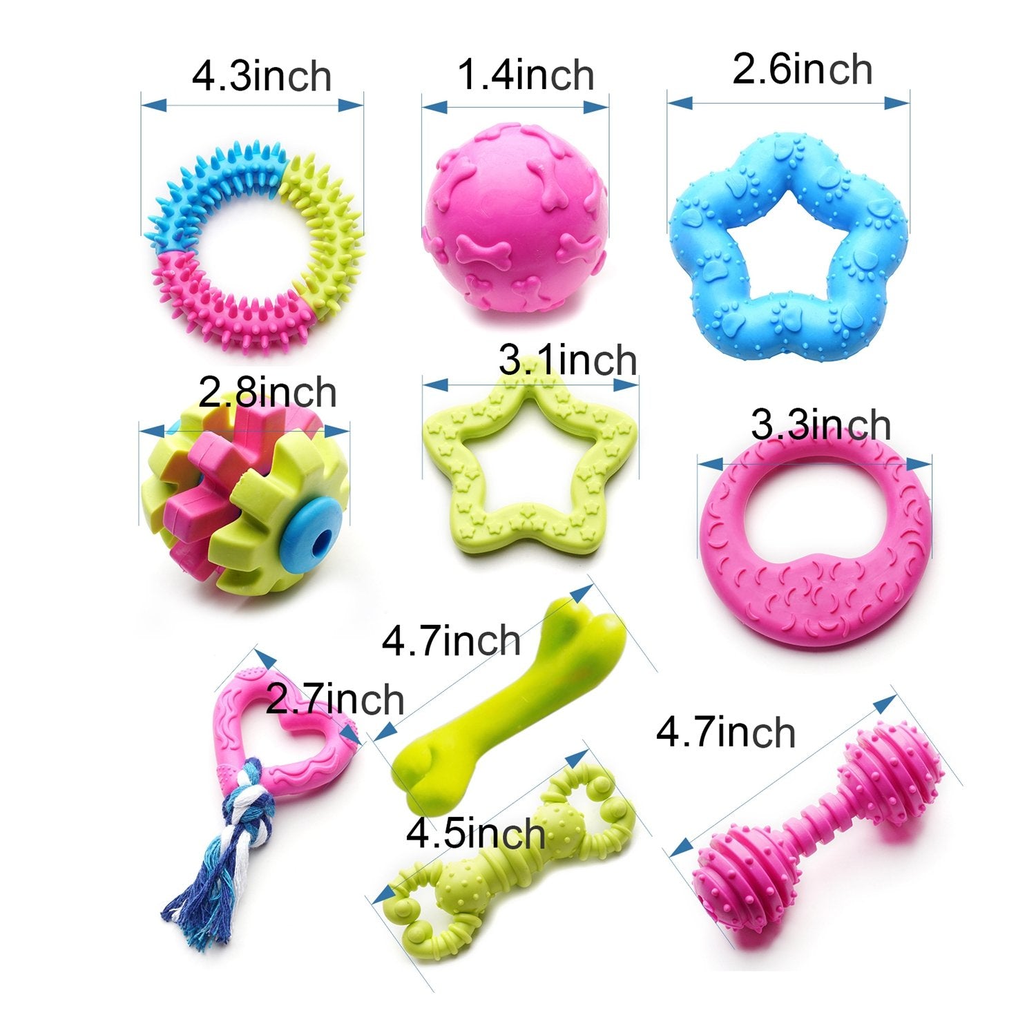 Szkokuho Small Dogs Puppy Chew Toys 17Pack Cute Variety Shape Multi Colors Designs To Bite Anytime Enjoy Teething Toys Training Supplies