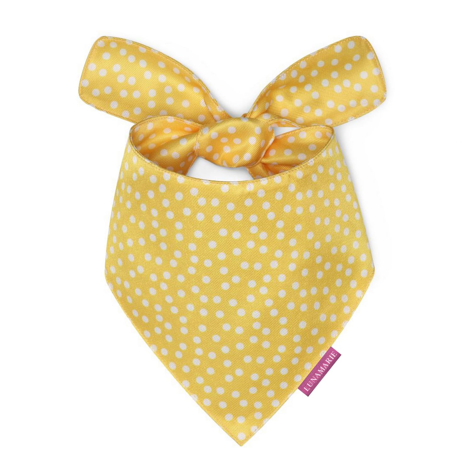 LunaMarie - Luxury Dog Bandanas - Bright Polka Dot Pet Bandana | Premium & Silky Fabric | 100% Handmade Quality | Custom Shape D