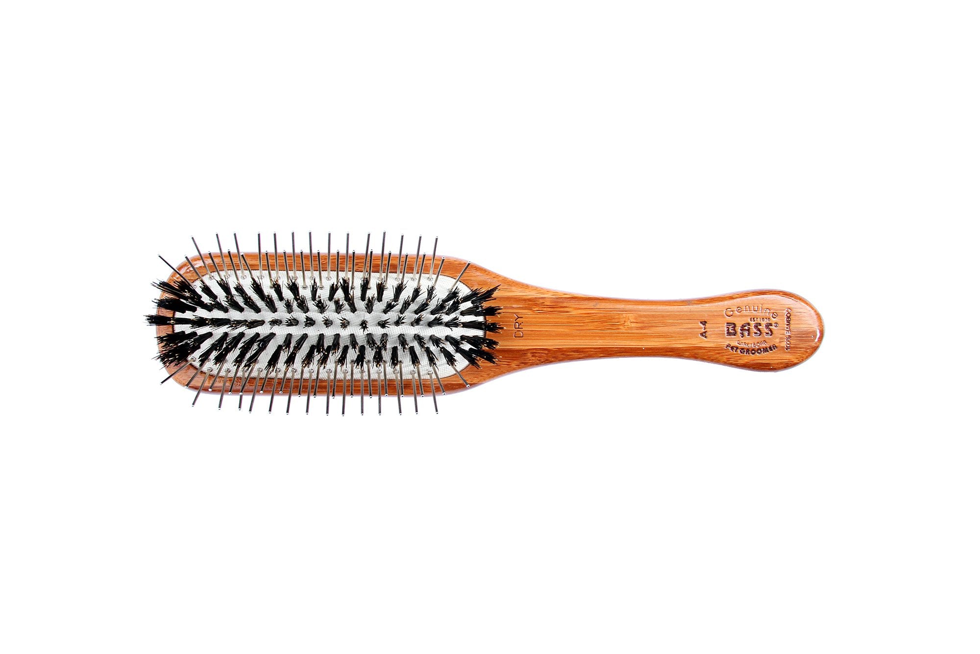 Bass Brushes Rectangle Boar Pet Brush With Bamboo Wood Handle