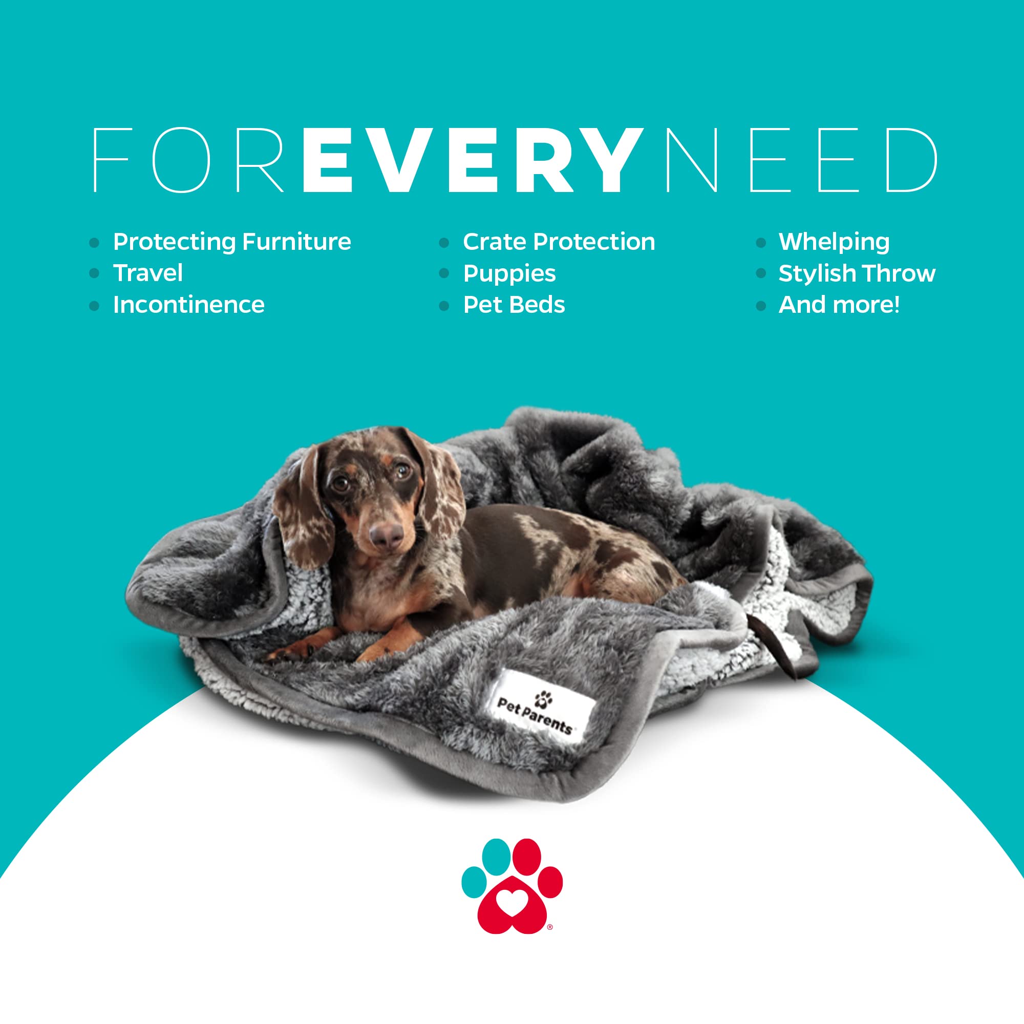 Pet Parents Water Resistant Pet Blanket, Slate, 24x32, Ideal for Small to Large Dogs, Couch Use
