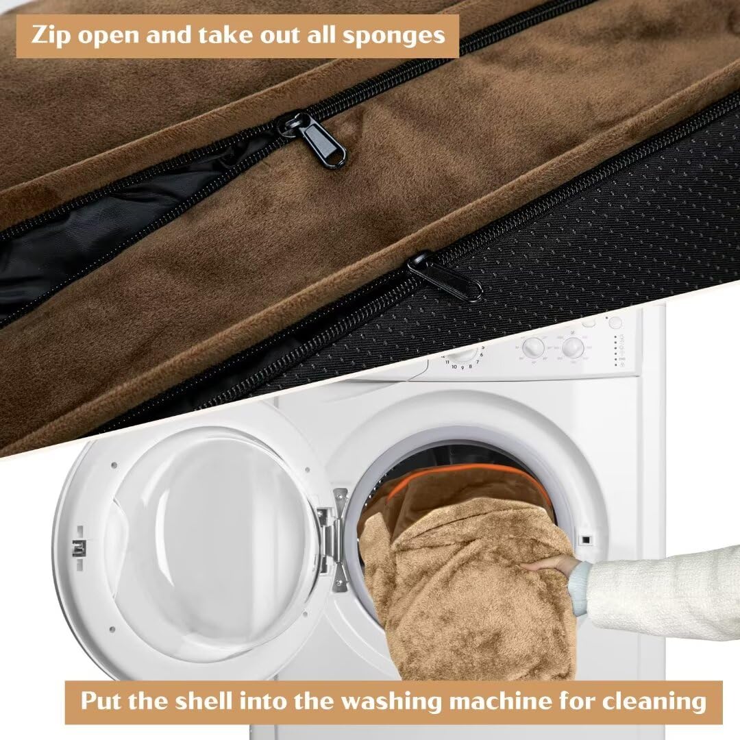 Comfort Expression Cooling Dog Bed Memory Foam, Orthopedic Dog Bed For Giant Dogs, Xxl Dog Bed For Extra Large Dogs, Waterproof Dog Bed With Bolster & Removable Cover(Xx-Large,Khaki Brown)