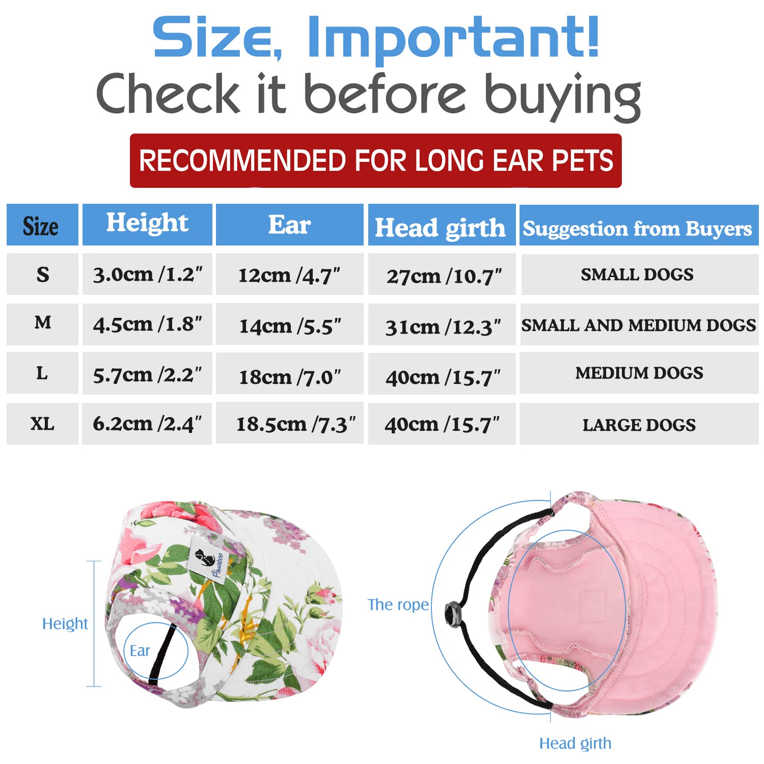 Pawaboo Dog Baseball Cap, Adjustable Dog Outdoor Sport Sun Protection Baseball Hat Cap Visor Sunbonnet Outfit With Ear Holes For Puppy Small Dogs, Small, Yellow