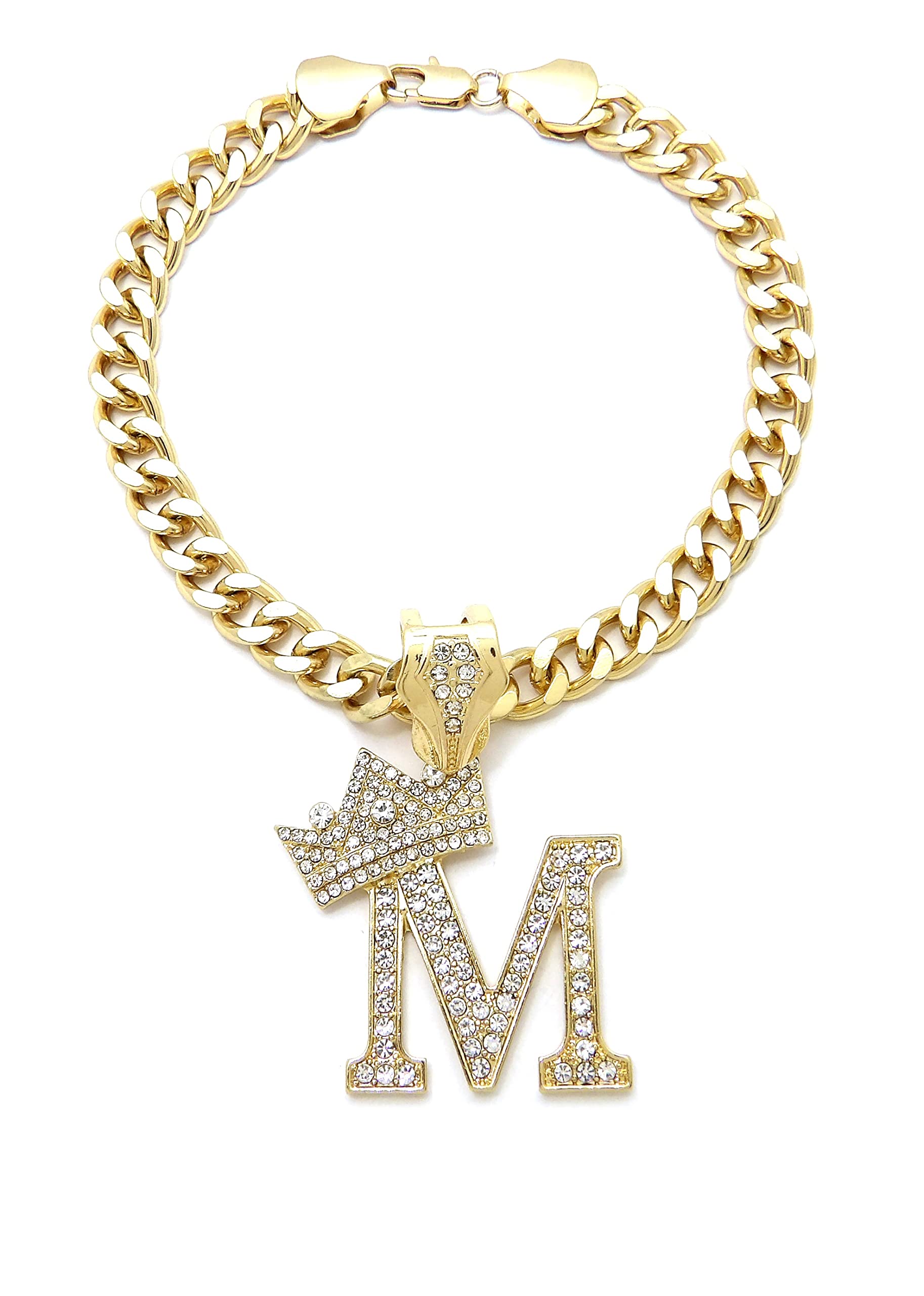 Initial Letter Cuban Chain Dog Chain Pet Chain Pet, Cat, Puppy Necklace (M, 26'')