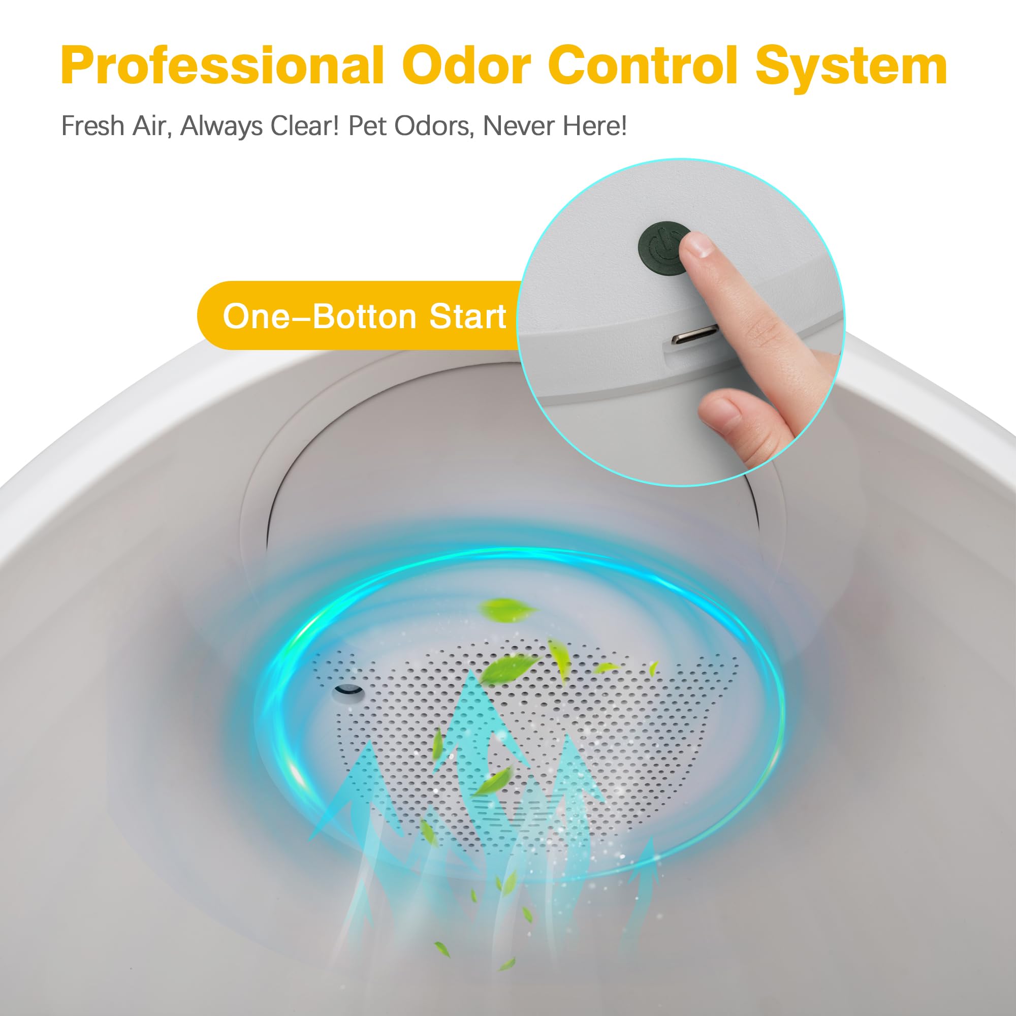 Eggloa6 Extra Large Hidden Litter Box With Plant D  Cor - Premium Litter Box Furniture With Smart Odor Removal System, Led Light