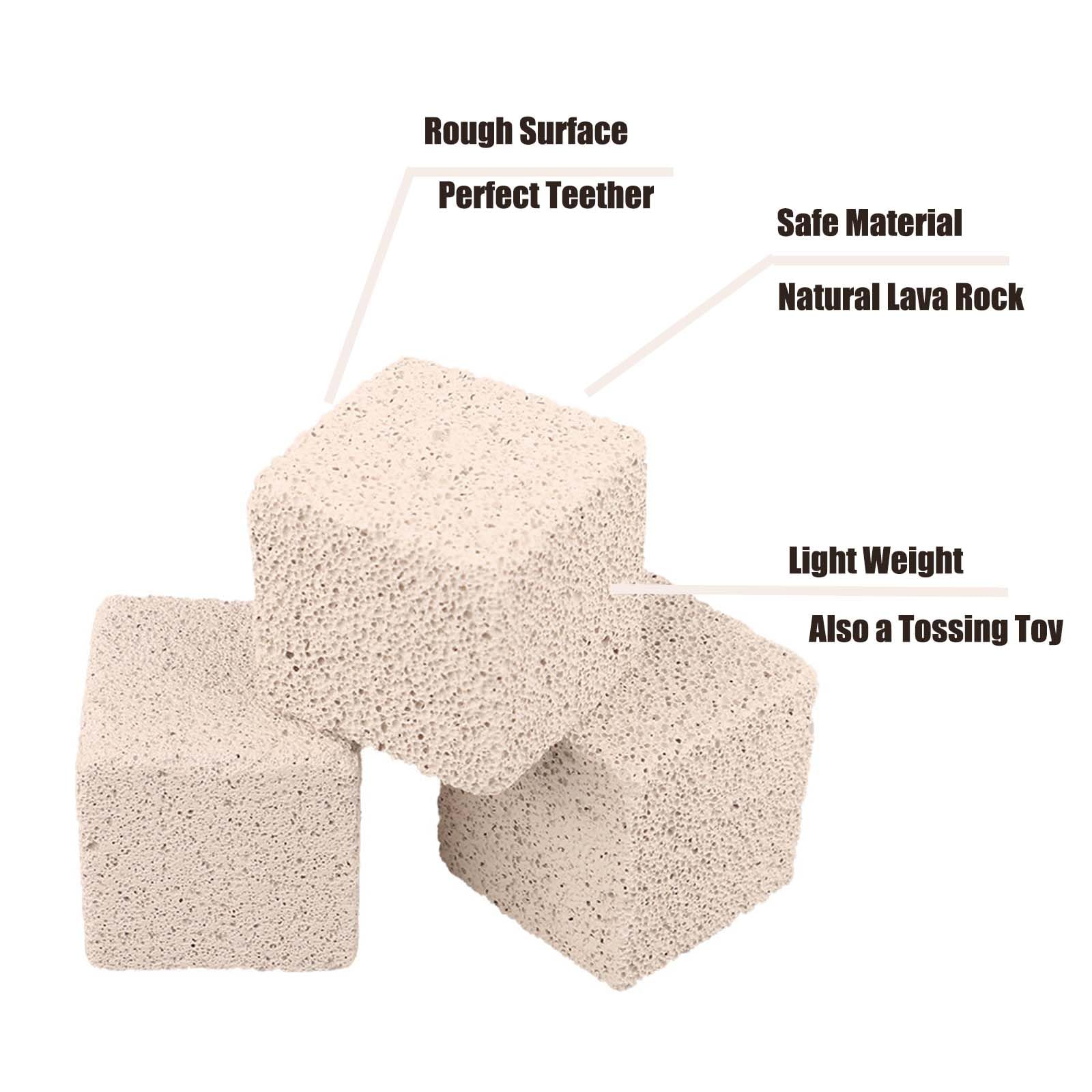 Meow&Woof 6 Pcs Large Rabbits Lava Blocks,Small Animals Grinding Teeth Stone Hamster High Calcium Chews Toys Pet Chewing Stones