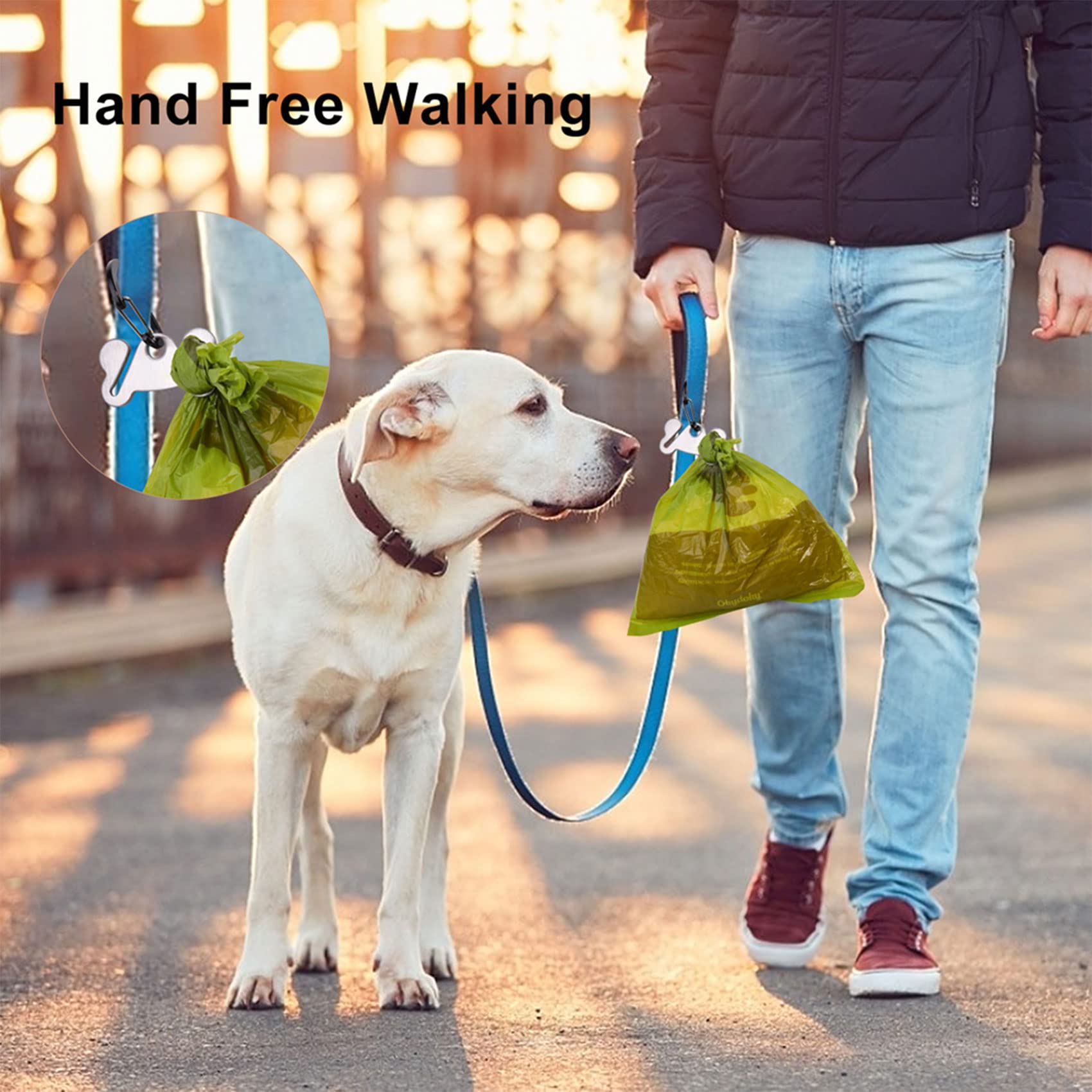2Pcs Dog Poop Bag Holder, Waste Holder For Dispenser Carrier, Hand Free Metal