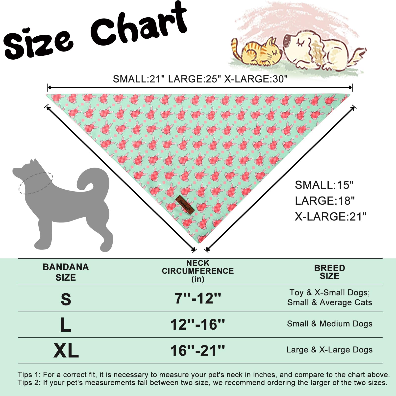 Babole Pet Easter Dog Bandanas 2 Pack, Bunny Eggs & Egg Stripe Pattern Easter Dog Scarf Bib For Boy And Girl, Cute Holiday Banda