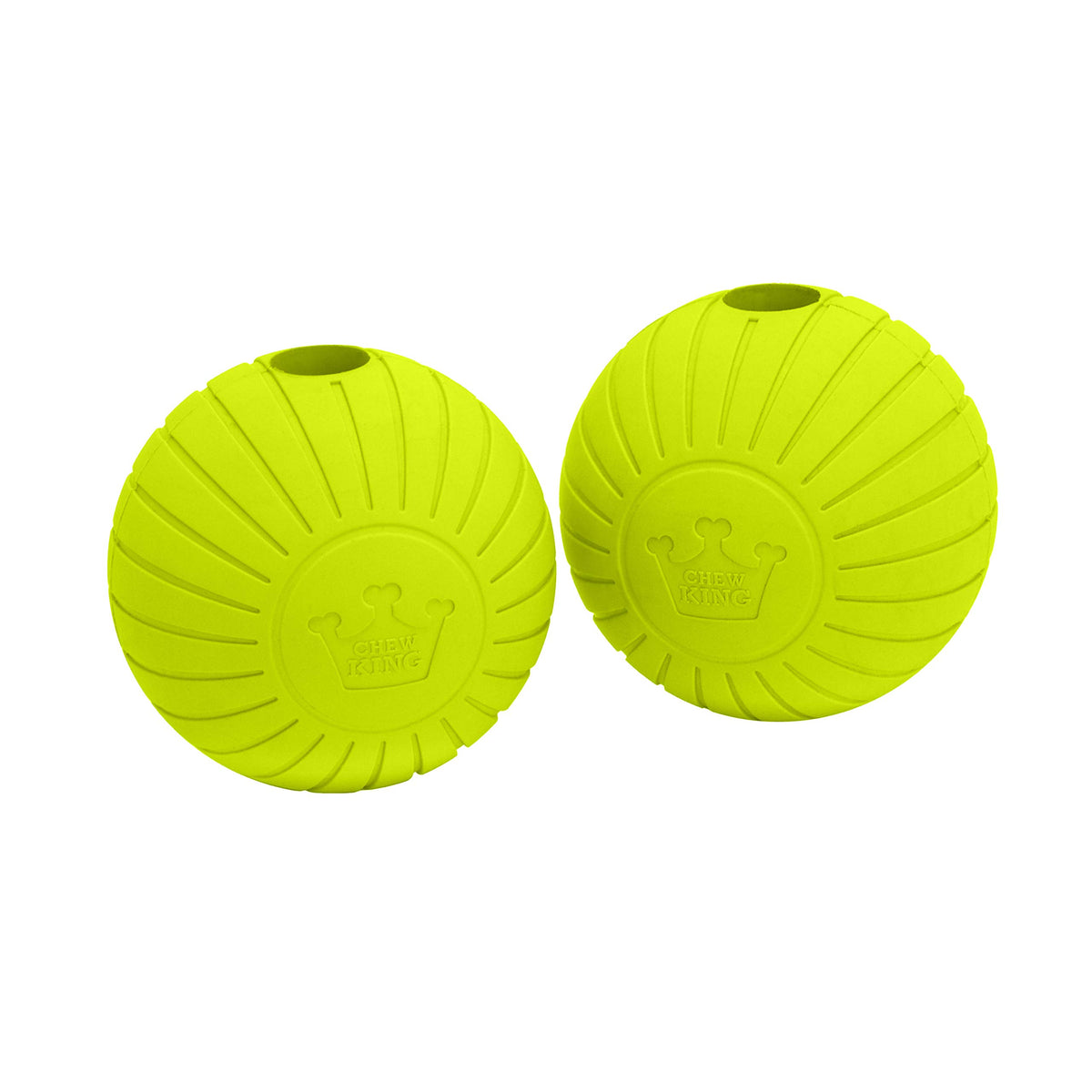 Chew King Supreme Rubber Fetch Balls - Extremely Durable Natural Rubber Toy, 2.5 Inch, Yellow (Cm-10066-Cs01), 2.5'' (Medium)