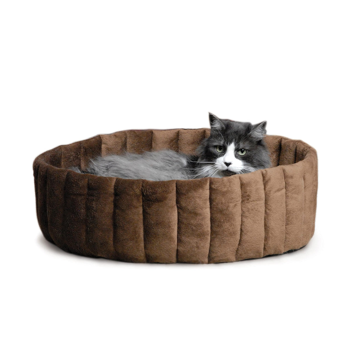 K&H Pet Products Lazy Cup Pet Bed Tan/Mocha Large 20 Inches