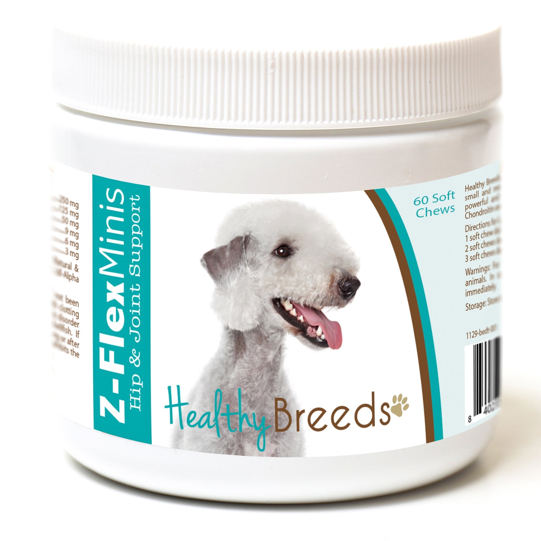 Healthy Breeds Bedlington Terrier Z-Flex Minis Hip and Joint Support Soft Chews 60 Count