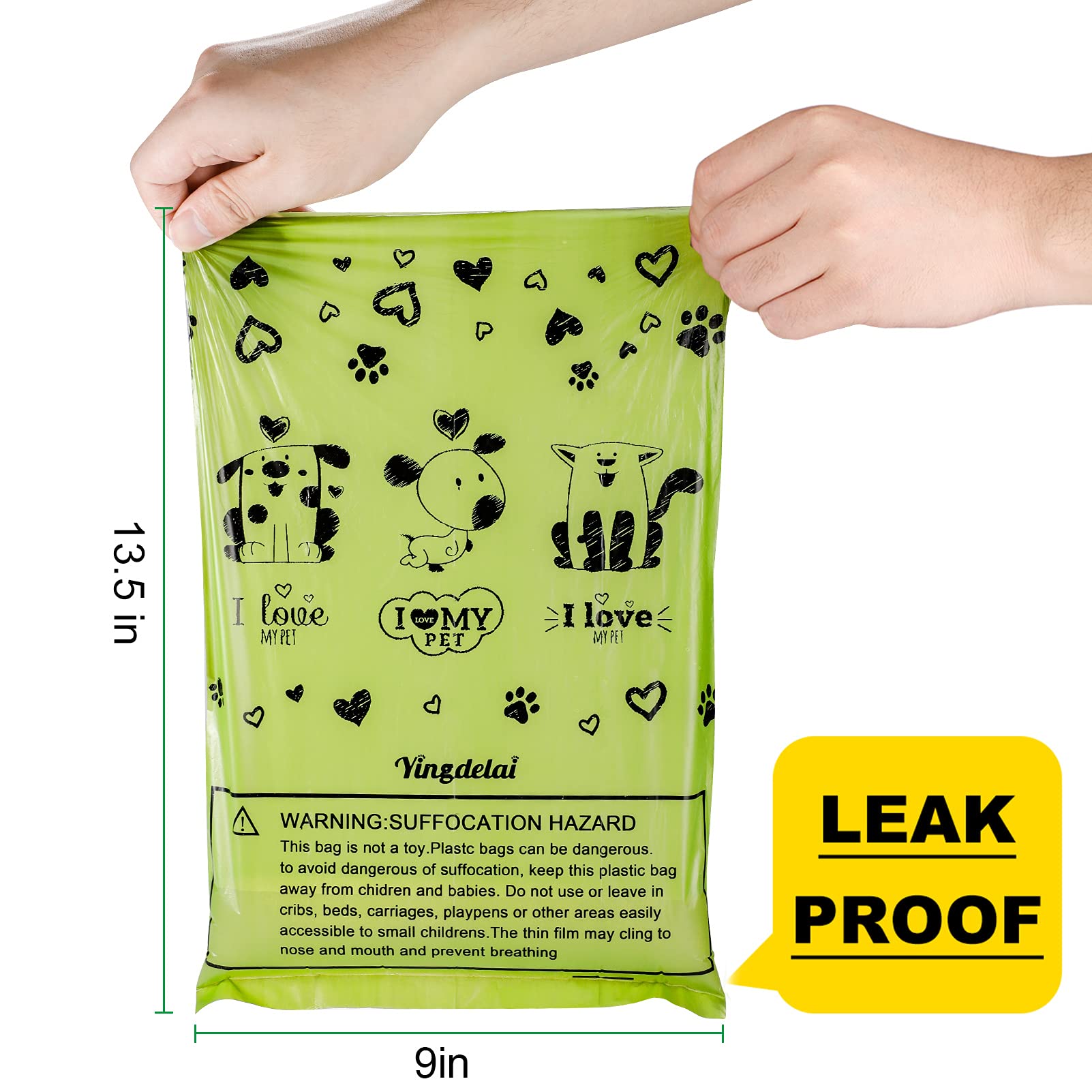 Yingdelai Dog Poop Bag, Biodegradable - 540 Count Dog Waste Bags With Dispenser, Extra Thick Strong Leak Proof Doggy Poop Bags| Scented