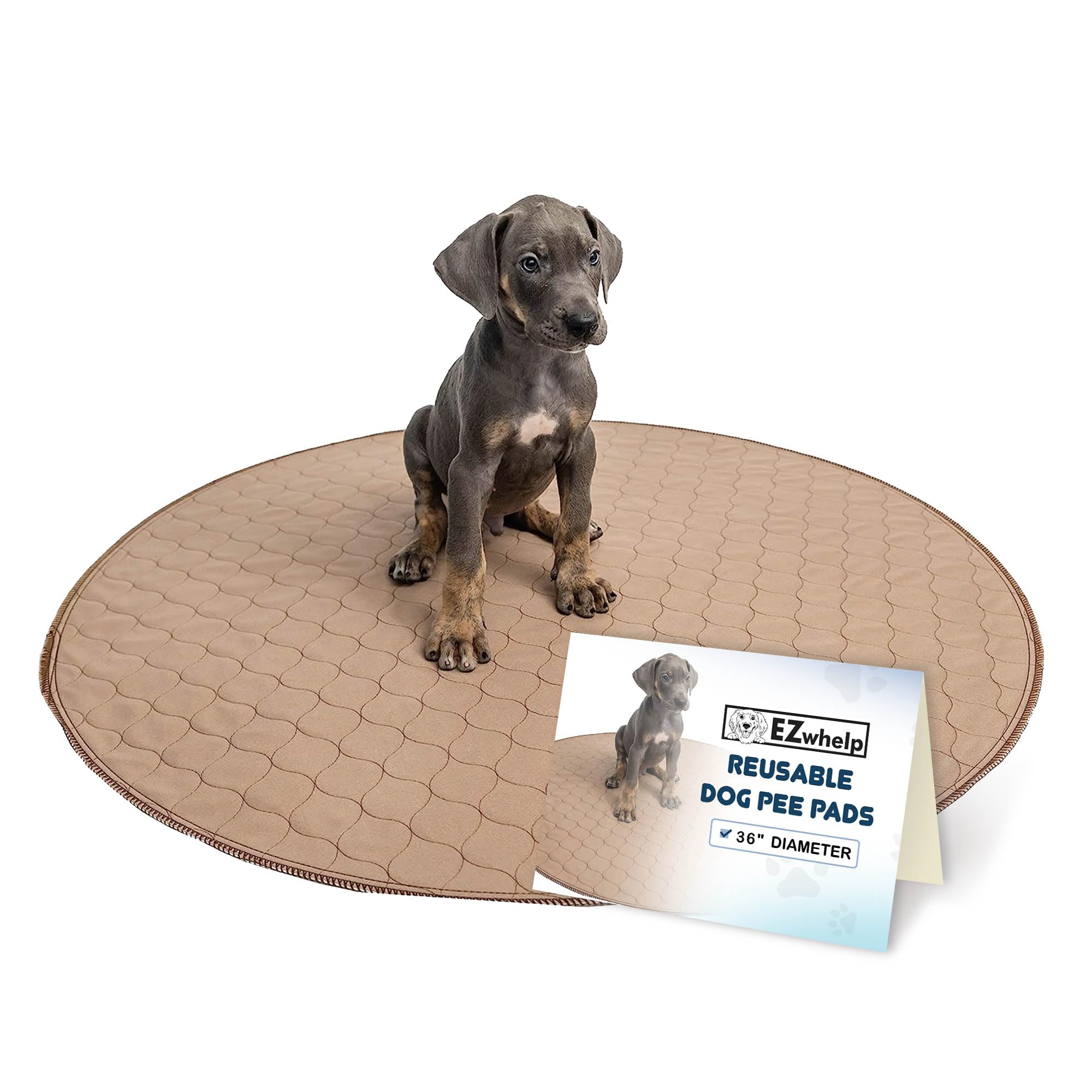 Ezwhelp Washable Whelping Dog Pee Pads - Waterproof And Reusable Potty Training Floor Pads - Absorbent Dog Training Bed - Puppy Training Pads Supplies, Absorbent Pet Pen Floor Pad Puppies, 36-In