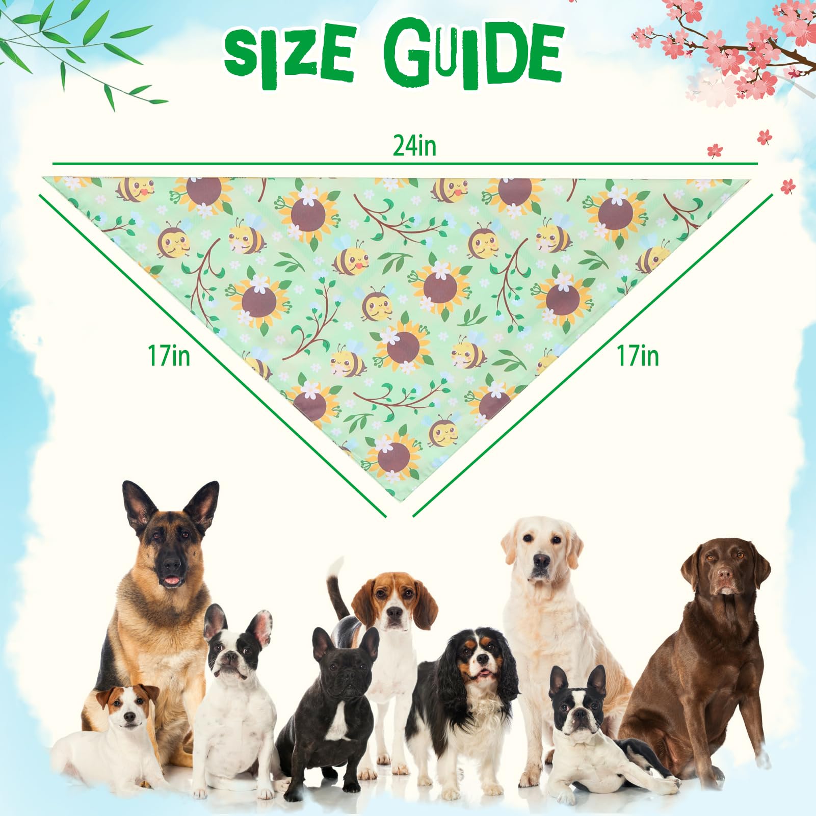 Pupteck Summer Dog Bandanas 4Pcs Outfit - Spring Soft Costume Pet Triangle Bibs Scarf, Pet Accessories Gifts For Small Medium La